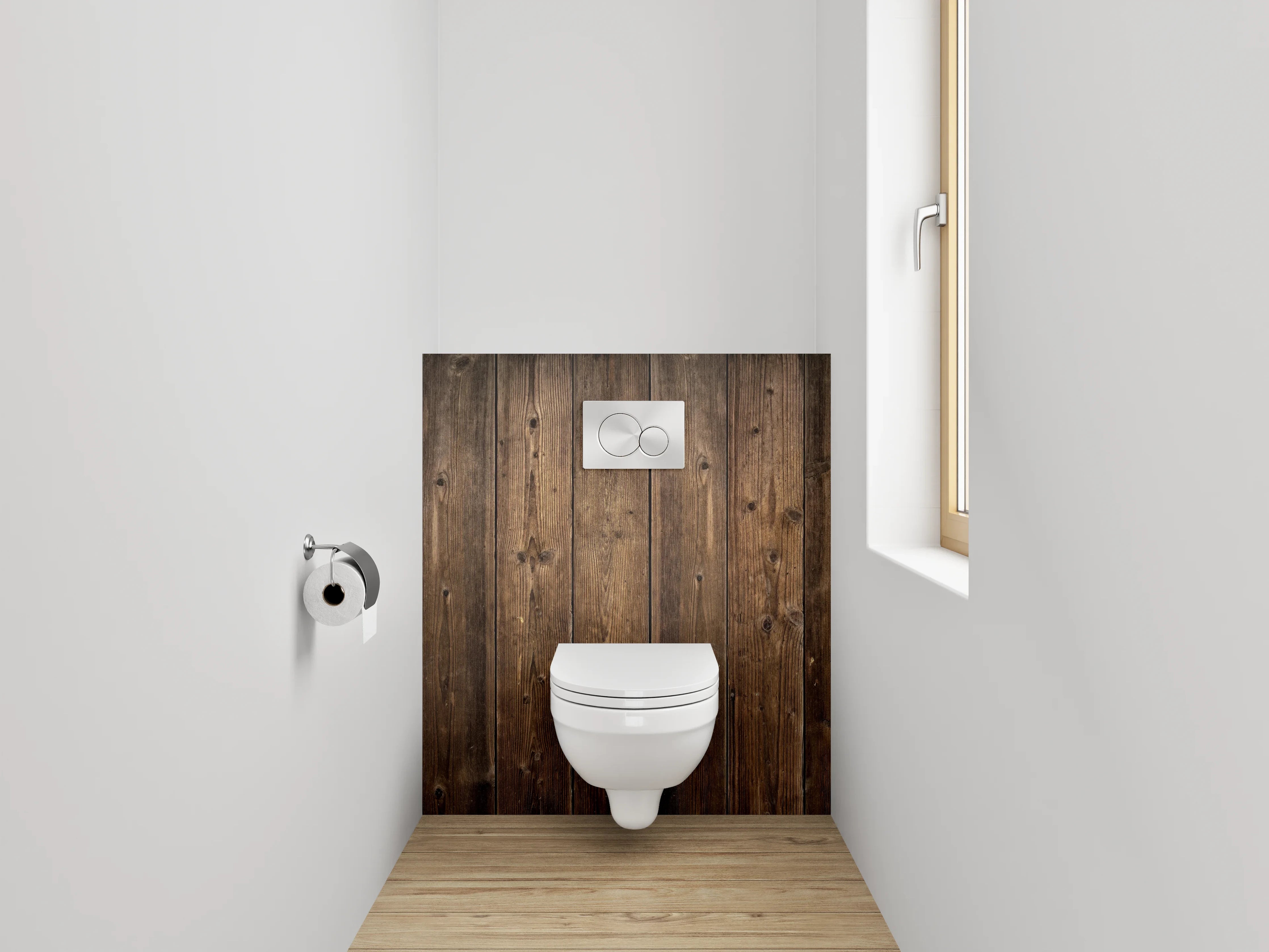 WC-Rückwand - Holzoptik rustikal braun Wanddekor