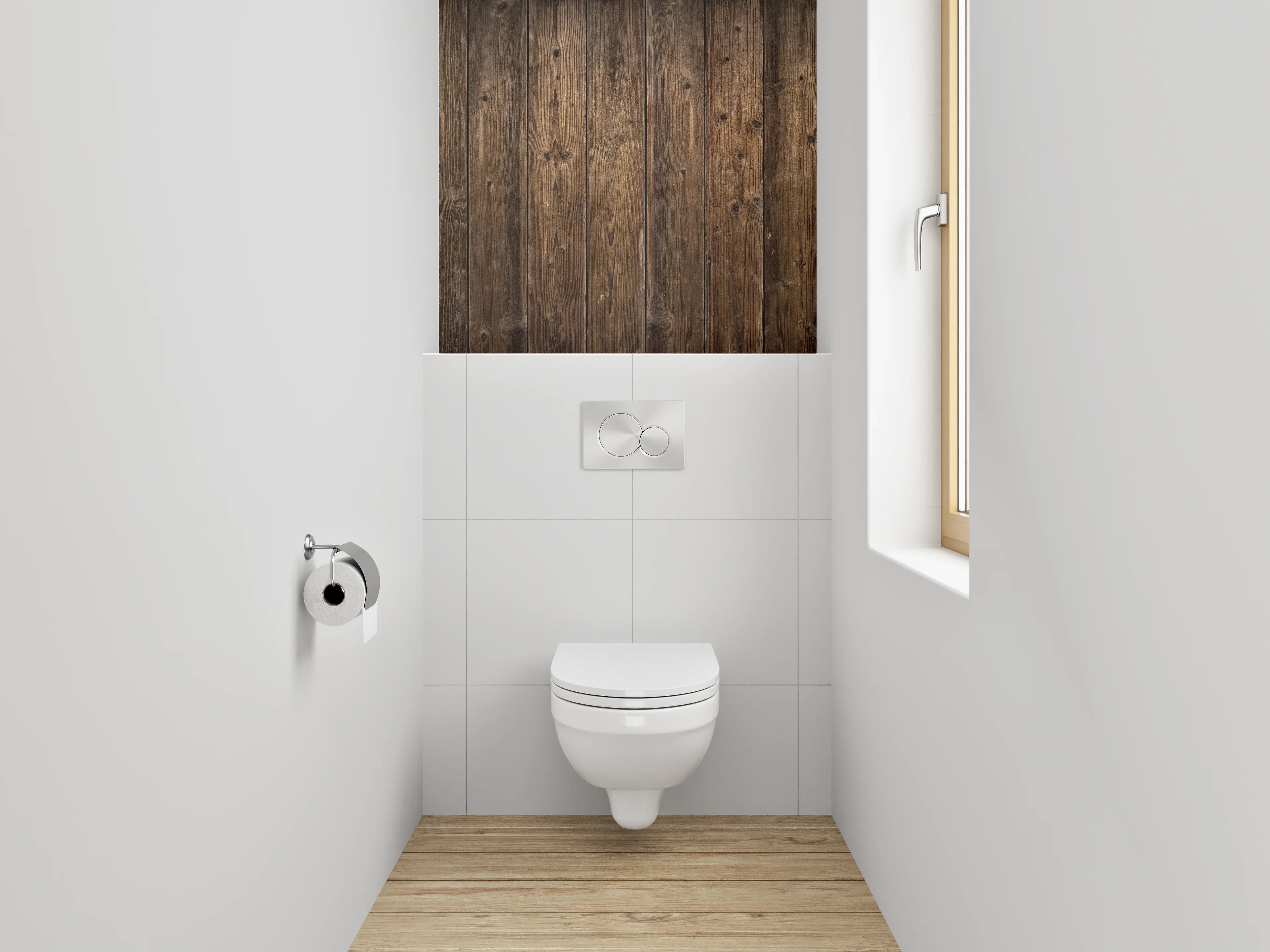 WC-Rückwand - Holzoptik rustikal braun Wanddekor