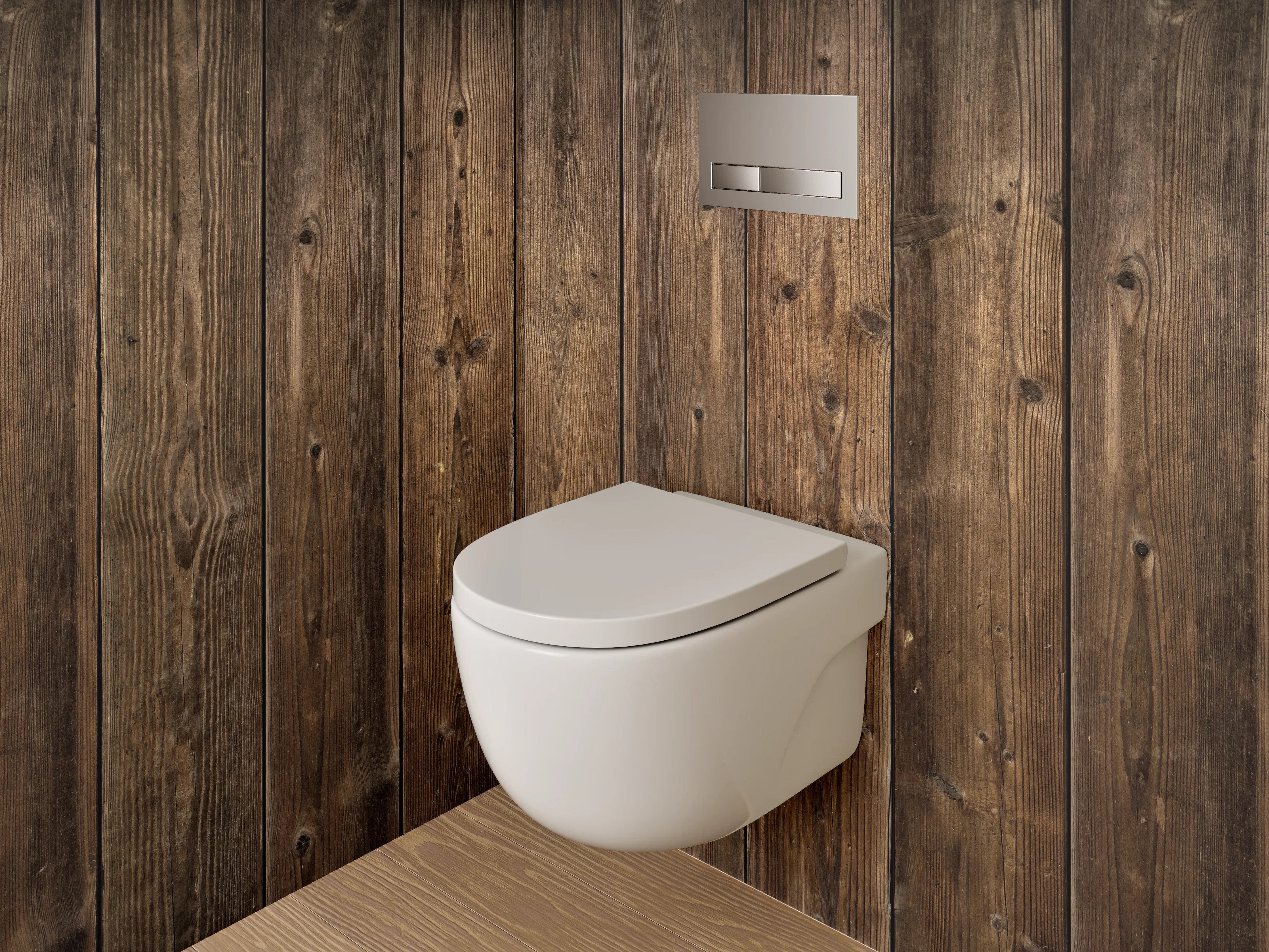 WC-Rückwand - Holzoptik rustikal braun Wanddekor