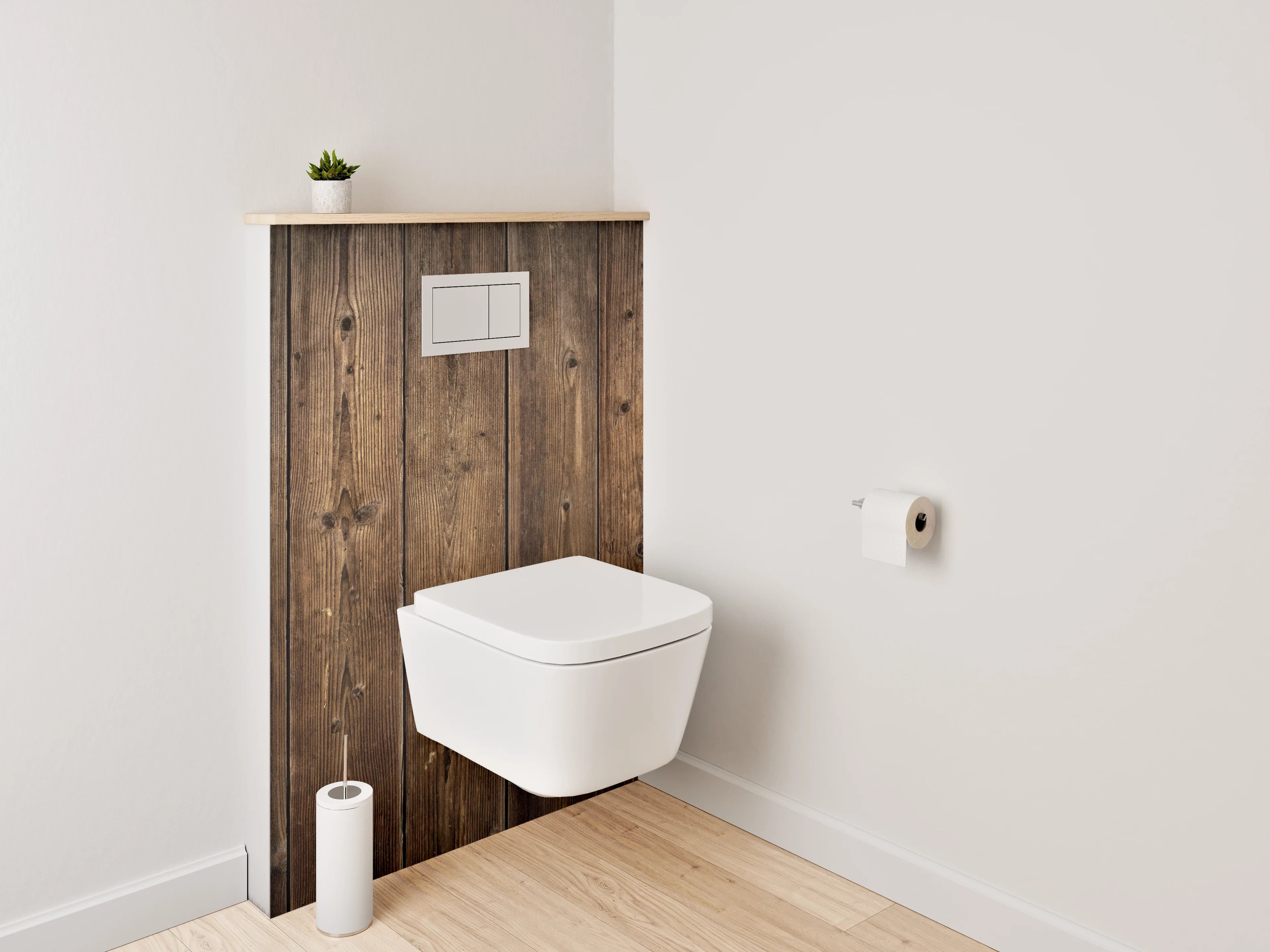WC-Rückwand - Holzoptik rustikal braun Wanddekor