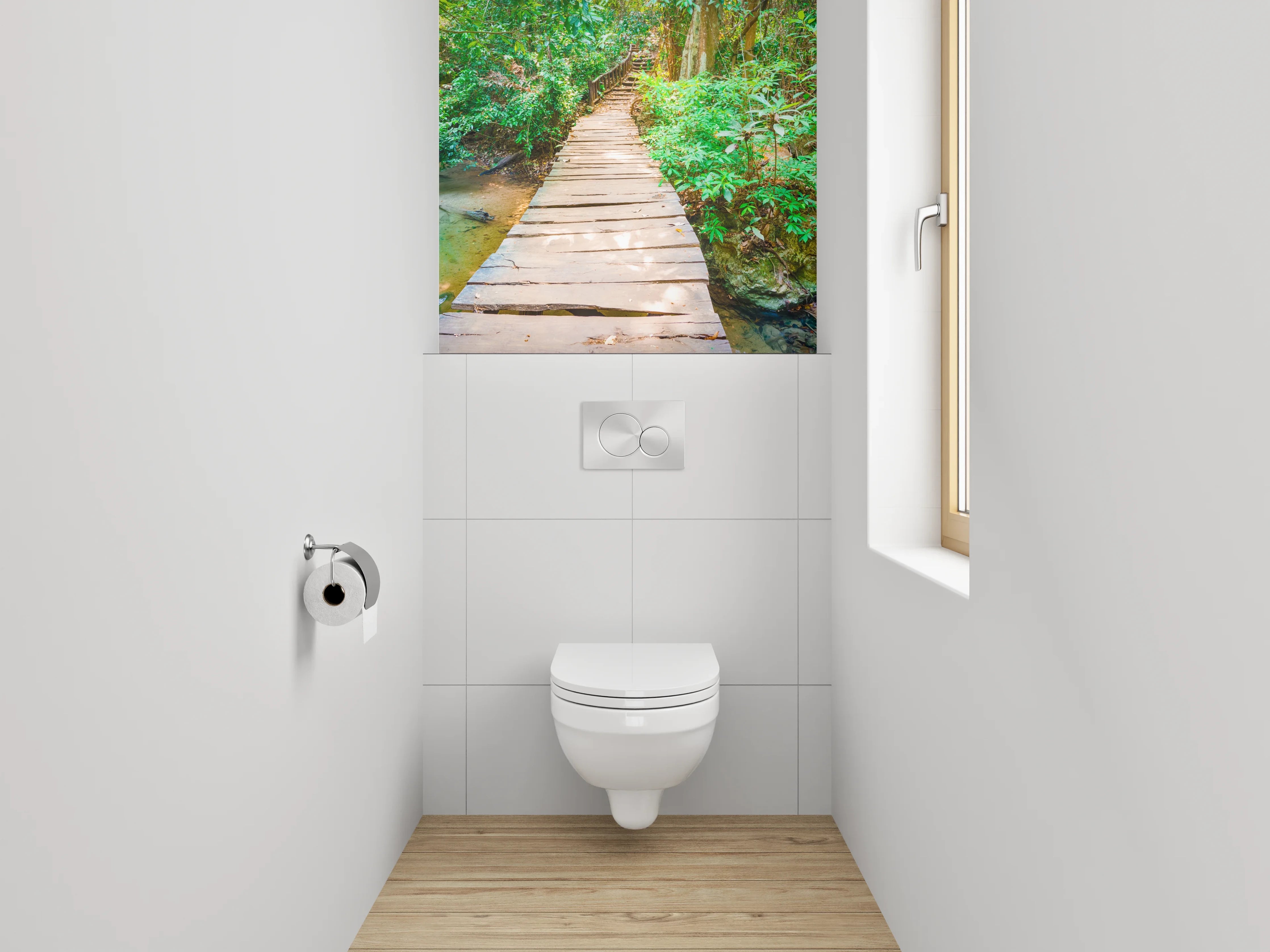 WC-Rückwand - Holzsteg im tropischen Wald