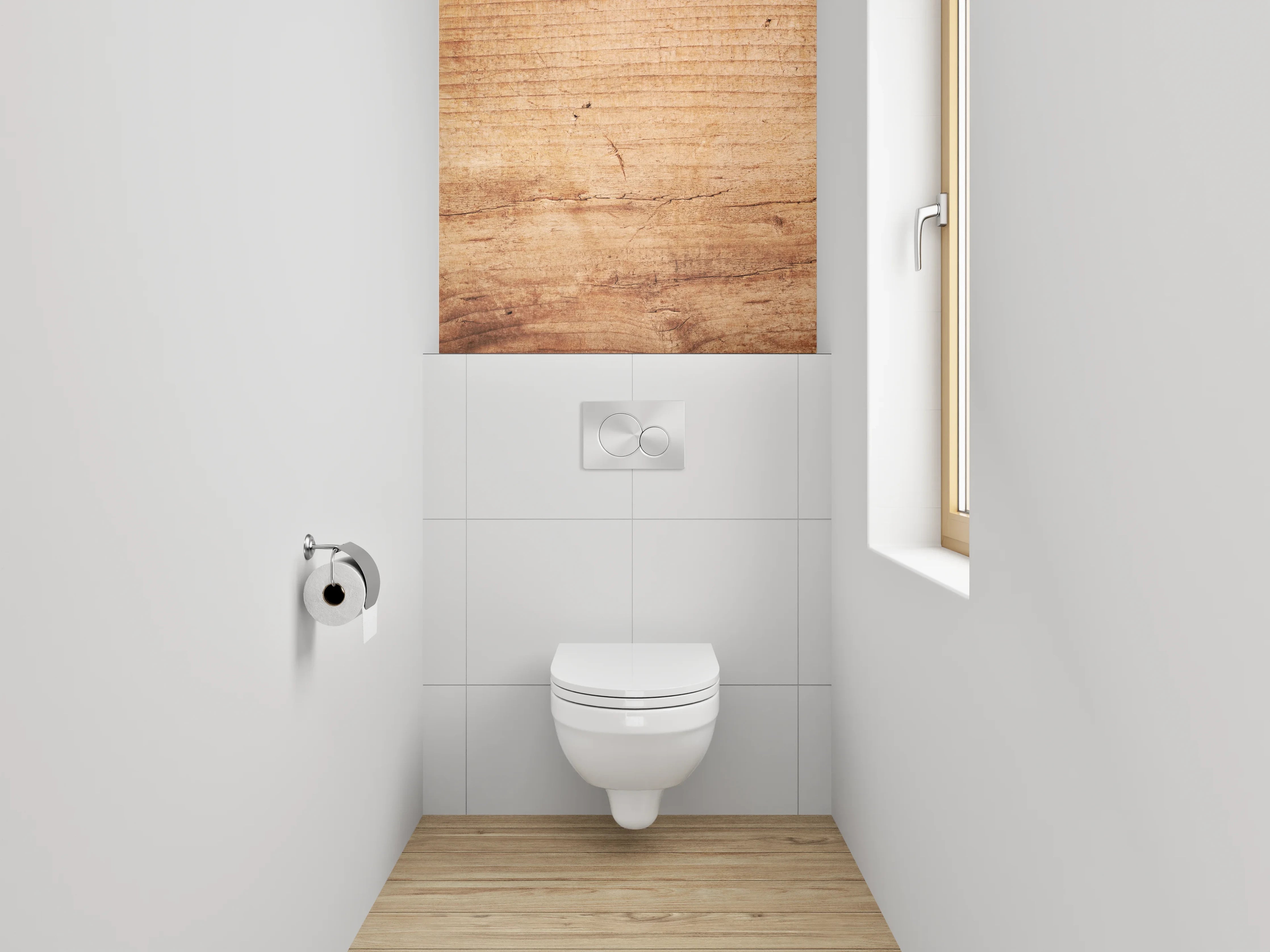 WC-Rückwand - Holzstruktur Natur Braun