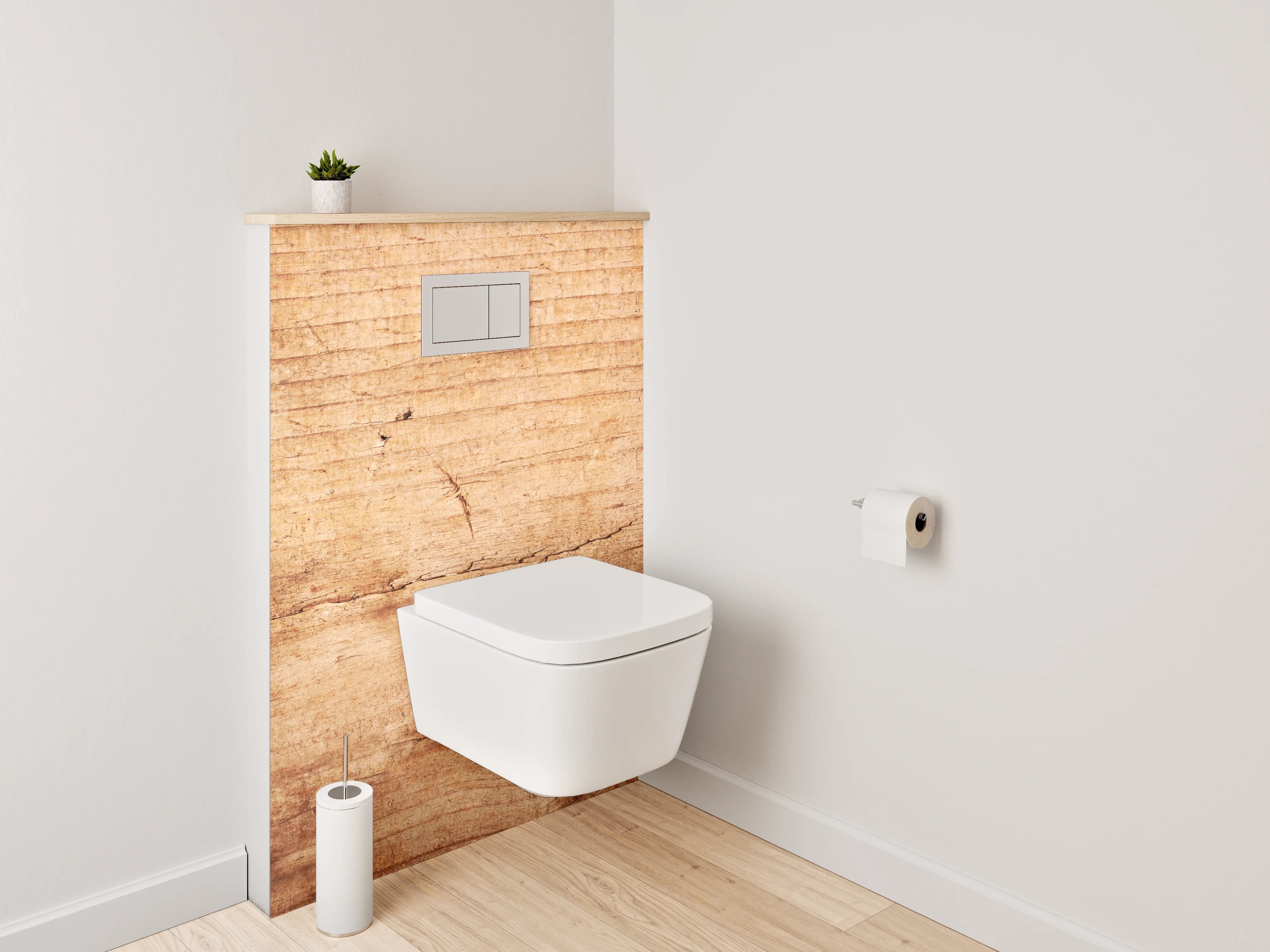 WC-Rückwand - Holzstruktur Natur Braun