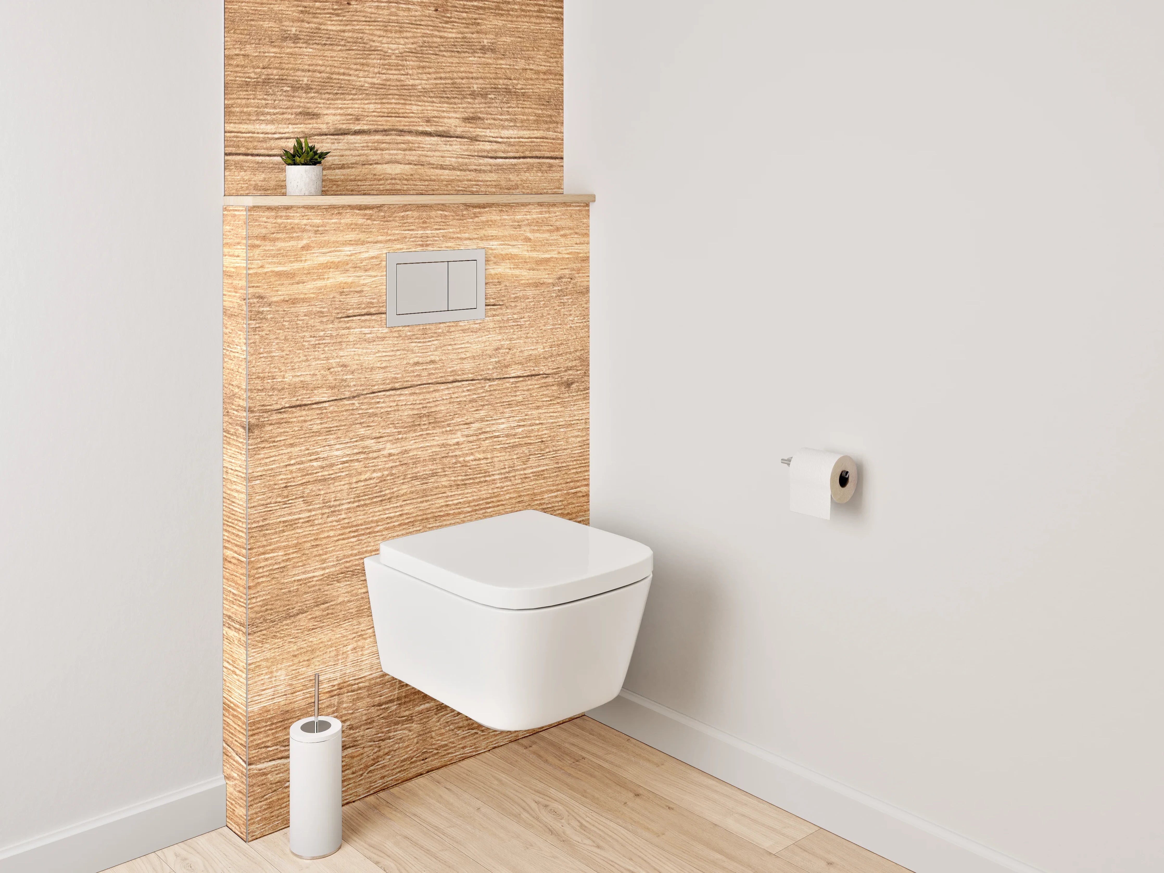WC-Rückwand - Holzstruktur Naturfarben
