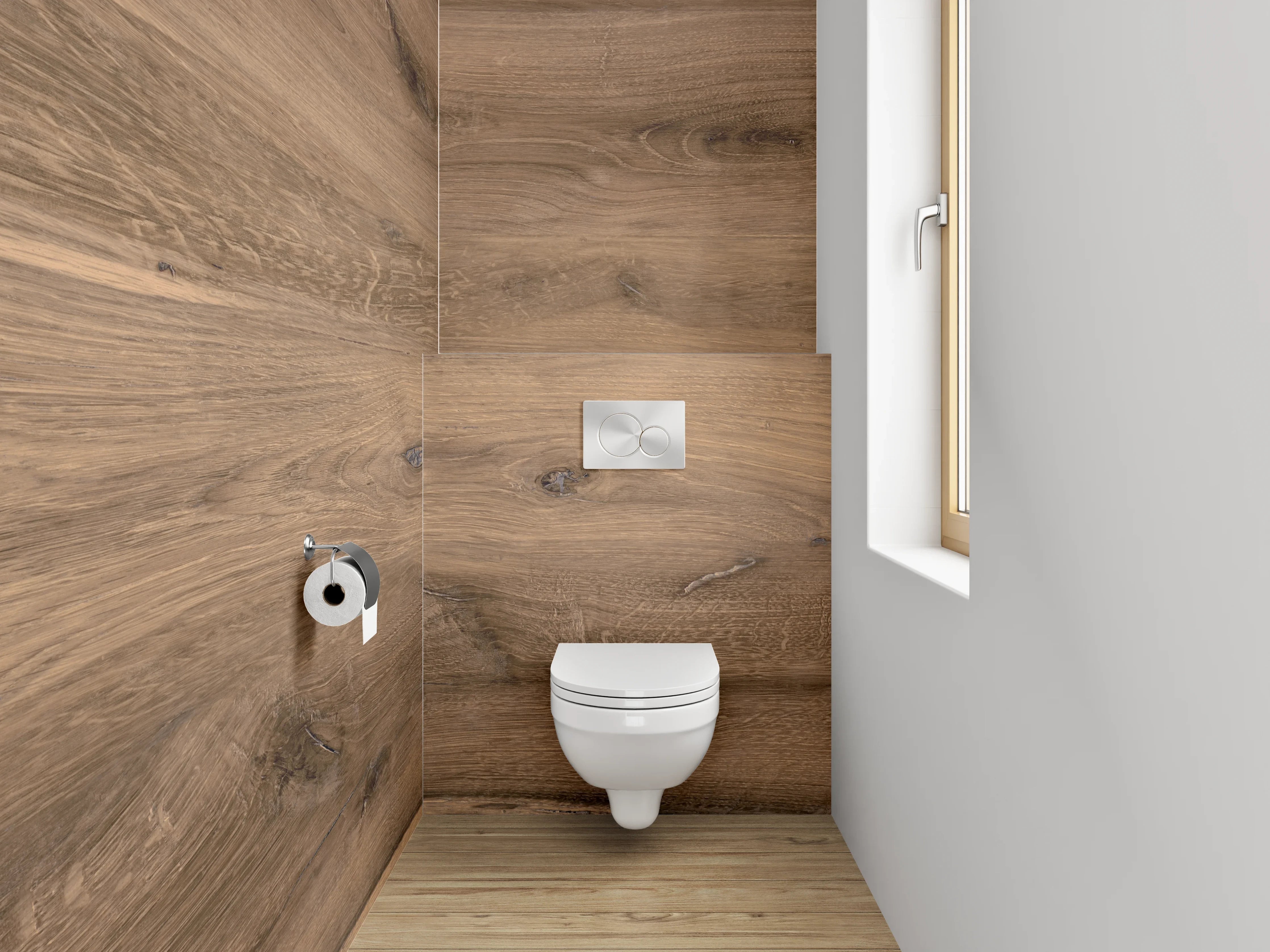 WC-Rückwand - Holztisch-Oberfläche mit natürlicher Maserung