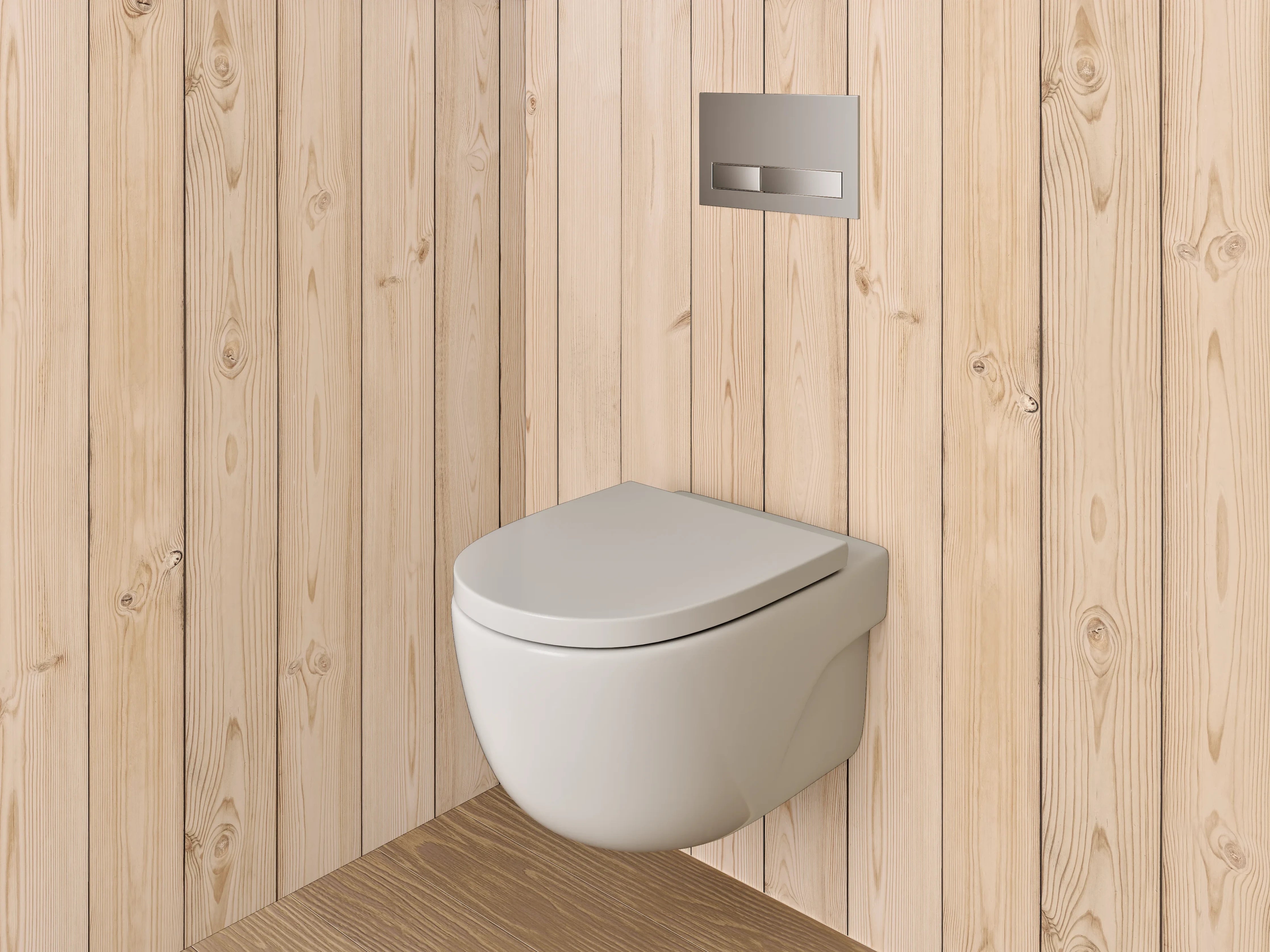 WC-Rückwand - Holzwand aus Naturholzlatten