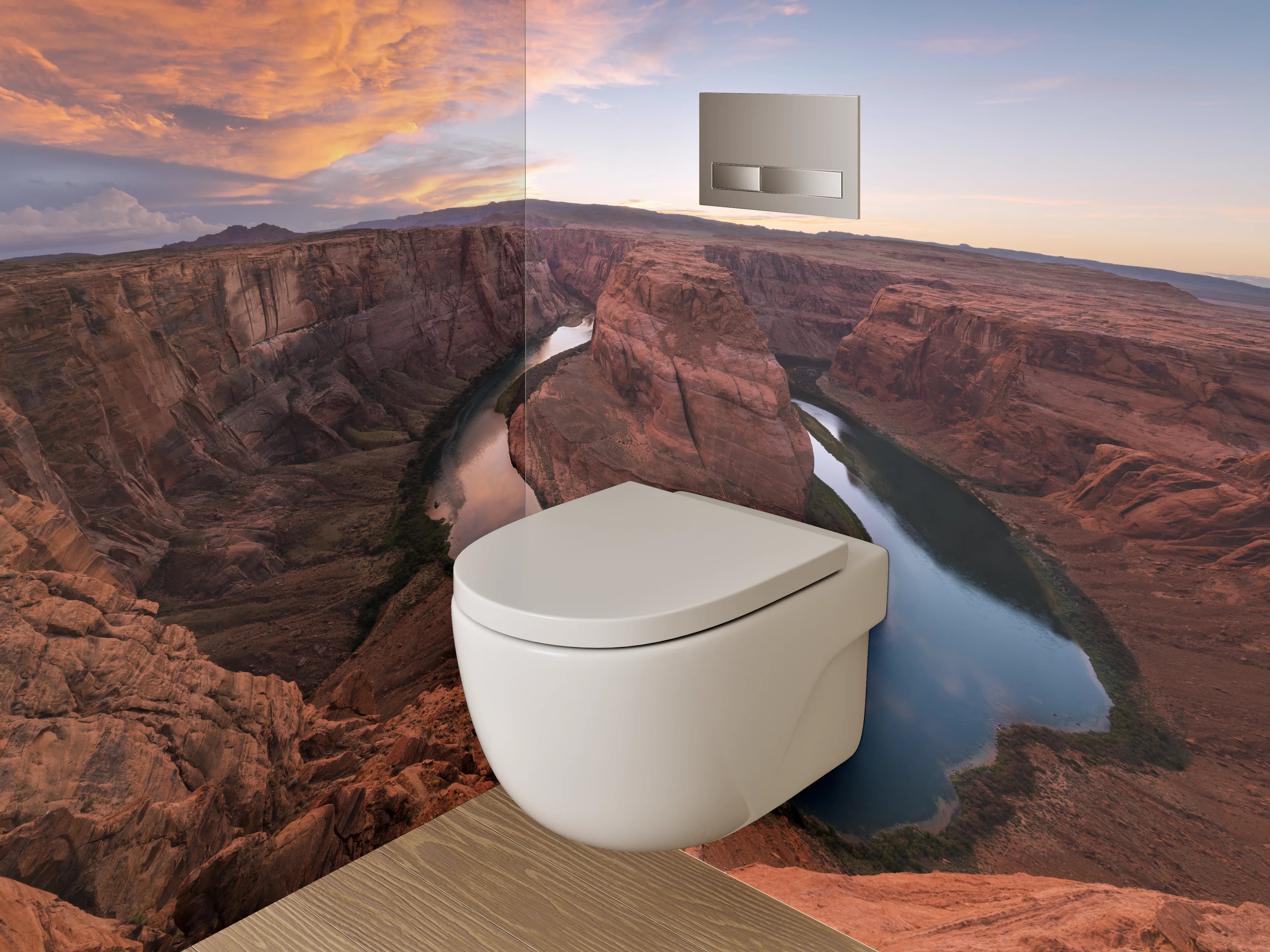 WC-Rückwand - Horseshoe Bend Flusslandschaft Sonnenuntergang