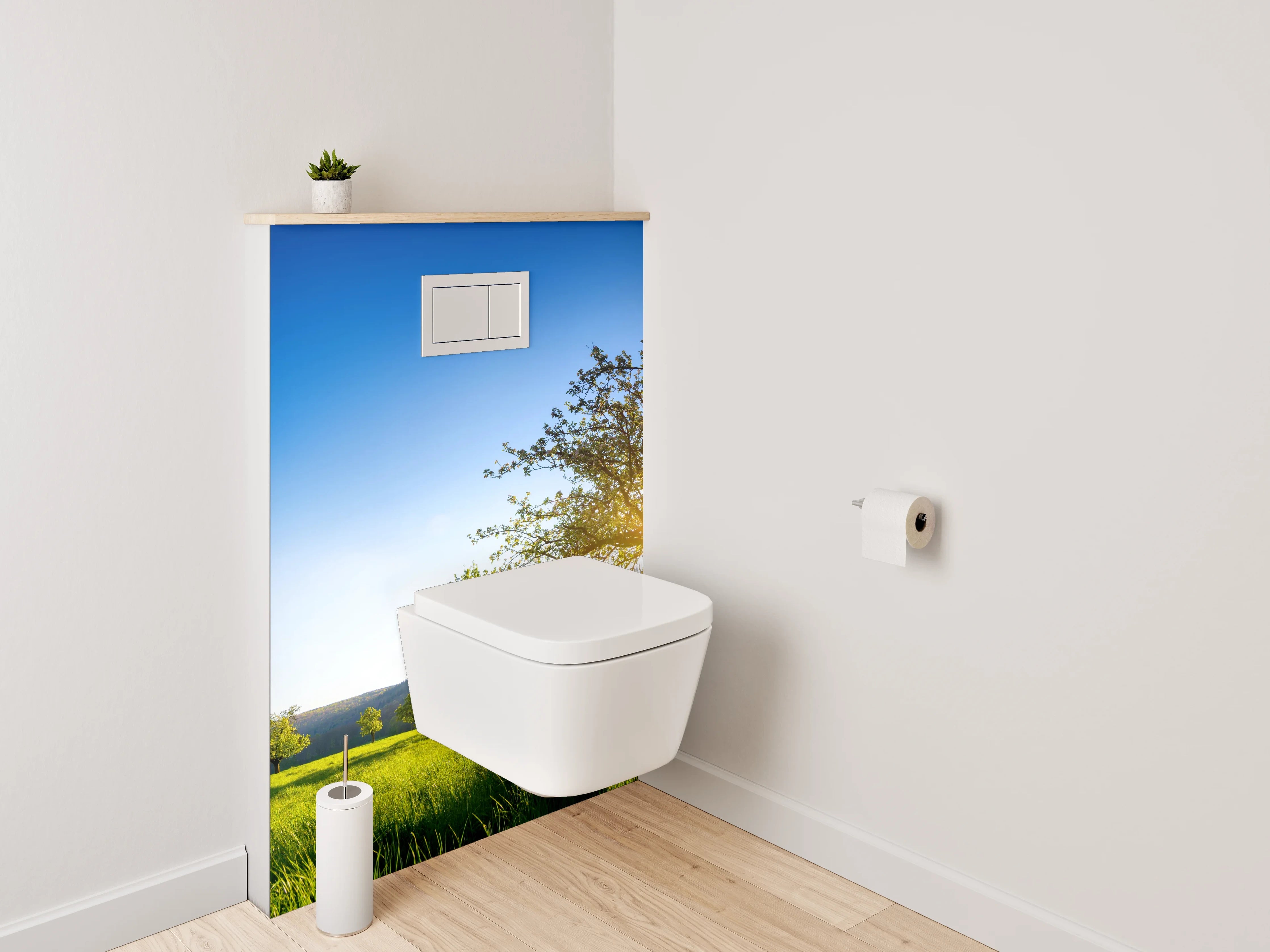 WC-Rückwand - Idylle auf grüner Frühlingswiese
