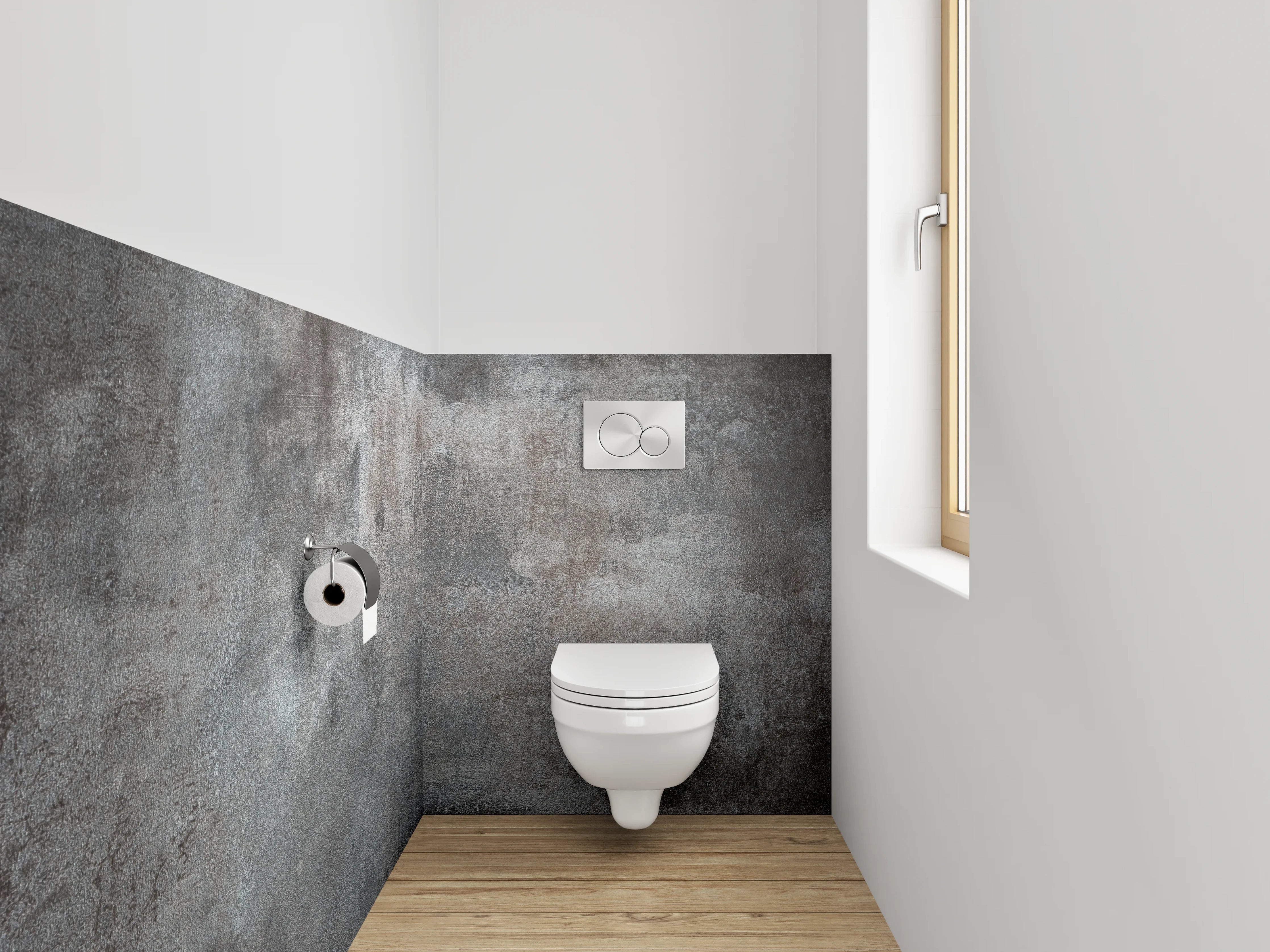 WC-Rückwand - Industrial Betonlook Grau Braun