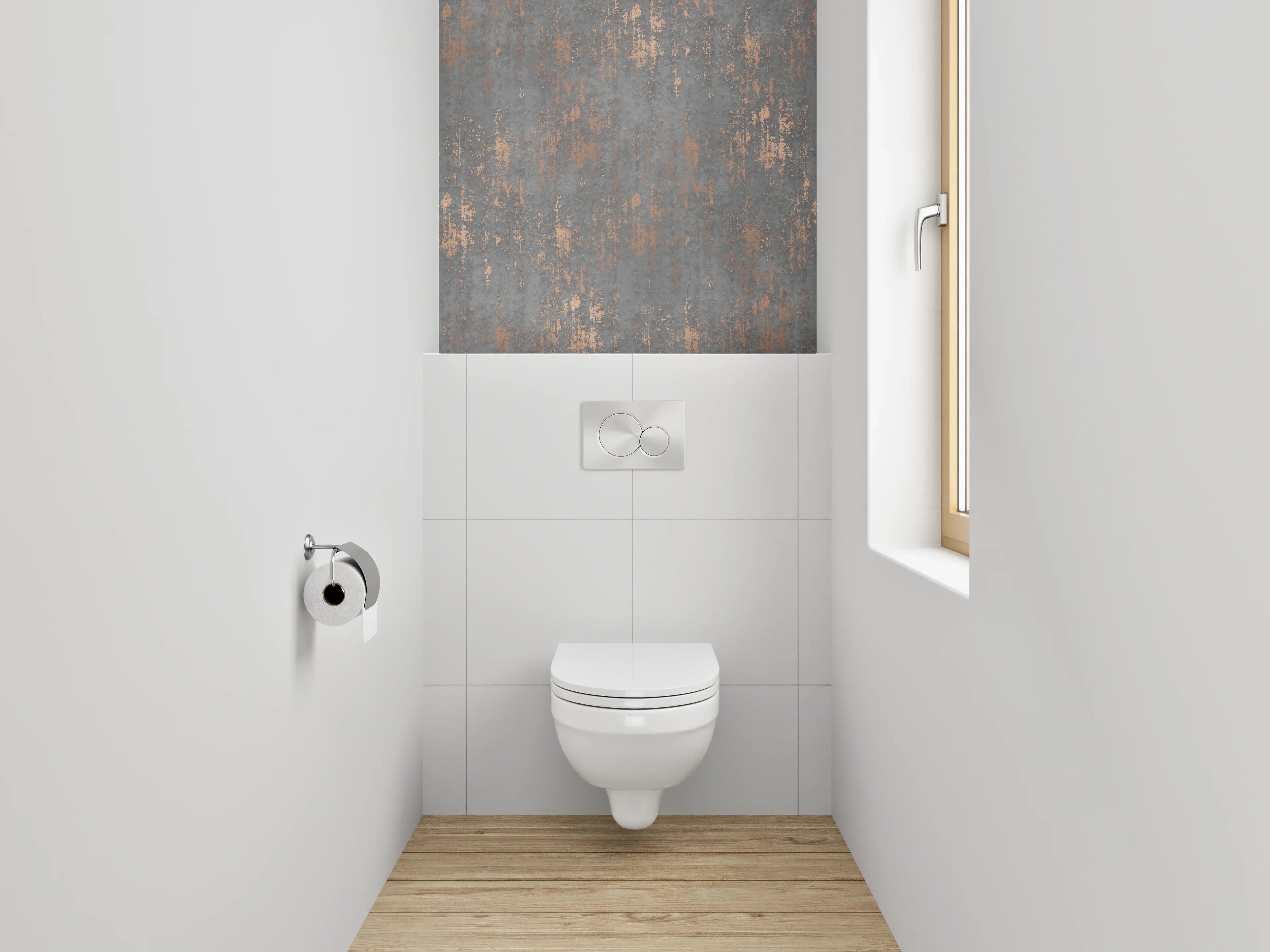 WC-Rückwand - Industrial Rost Optik Beton Grau Braun