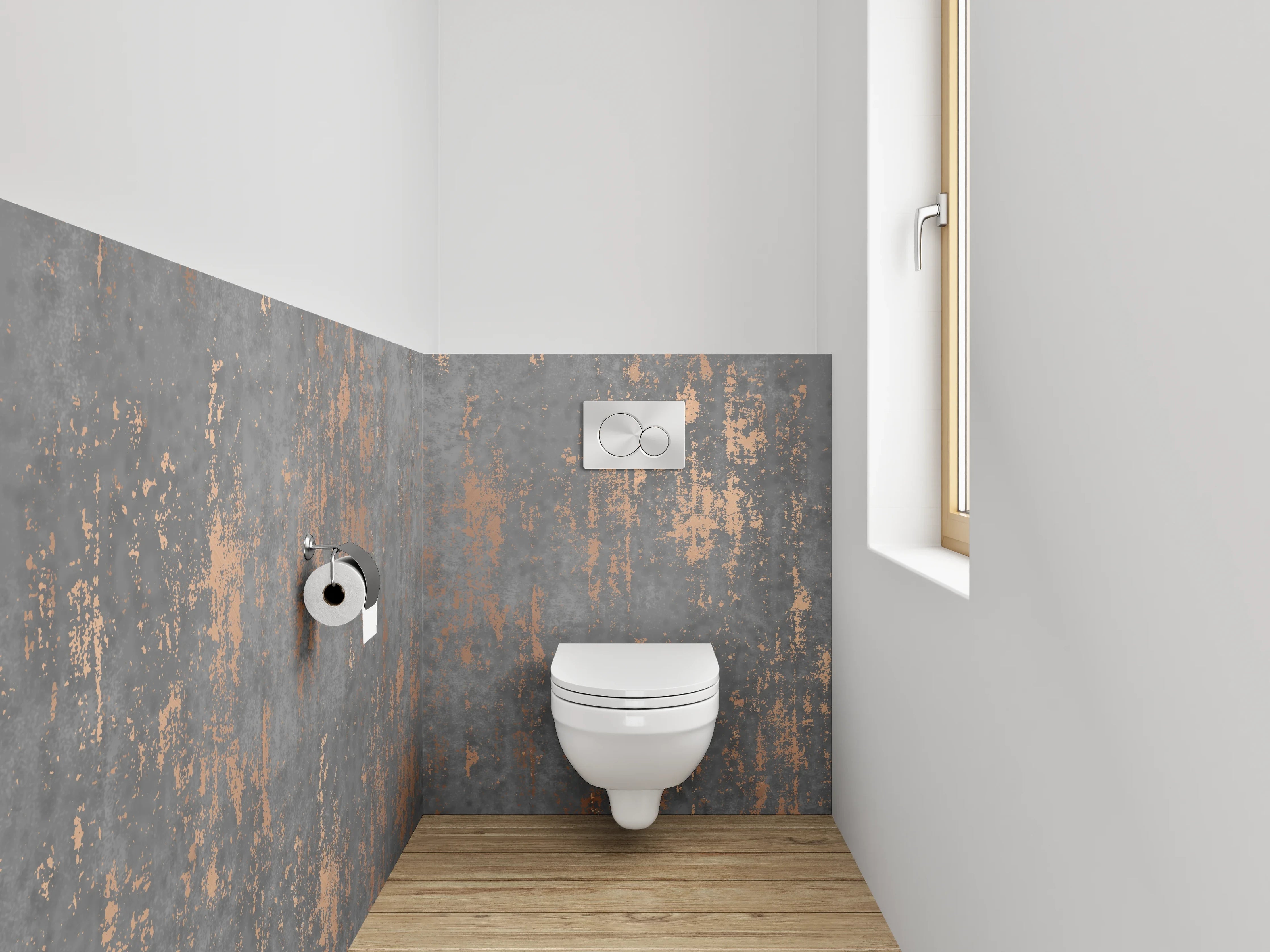 WC-Rückwand - Industrial Rost Optik Beton Grau Braun