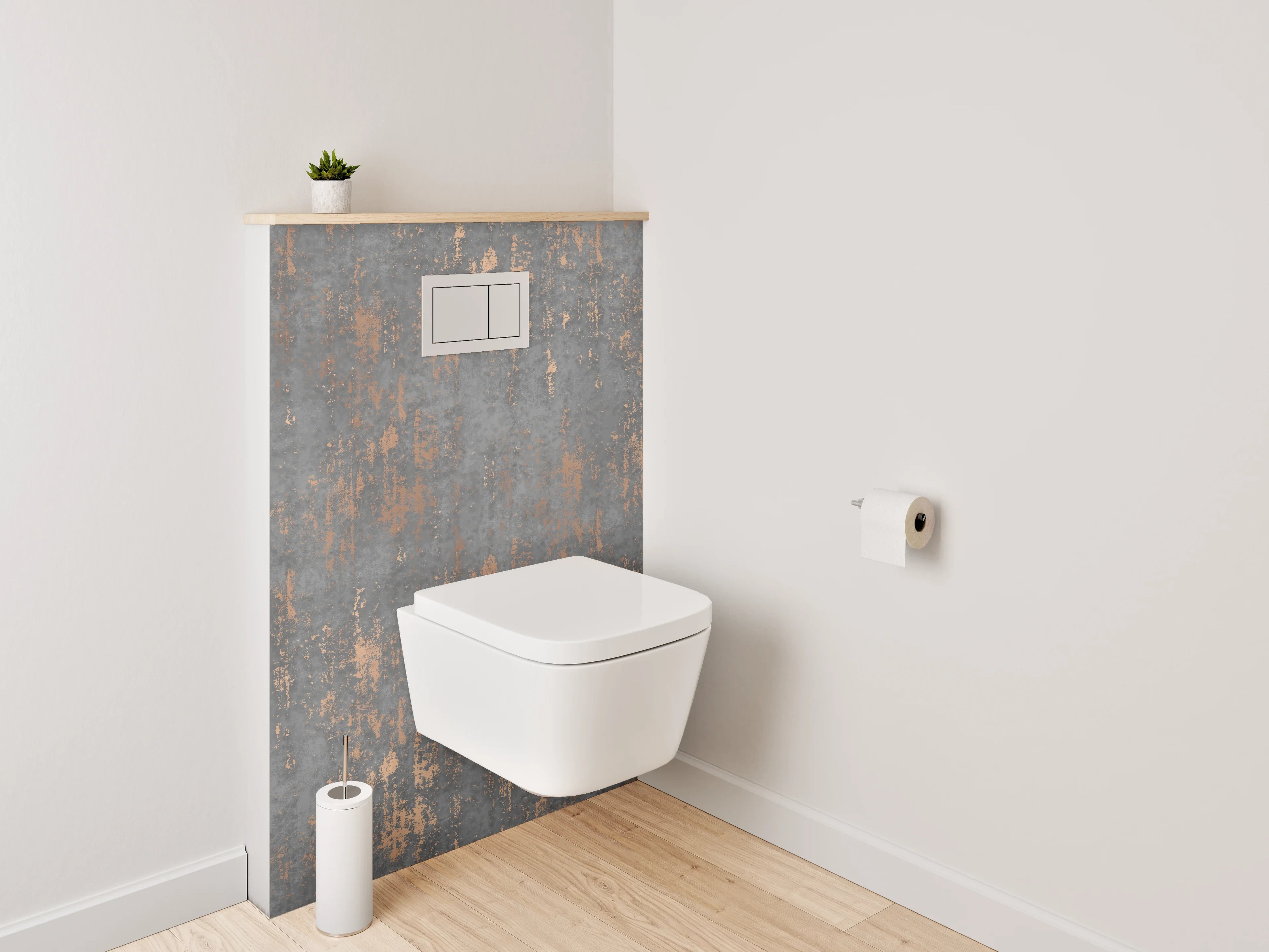WC-Rückwand - Industrial Rost Optik Beton Grau Braun