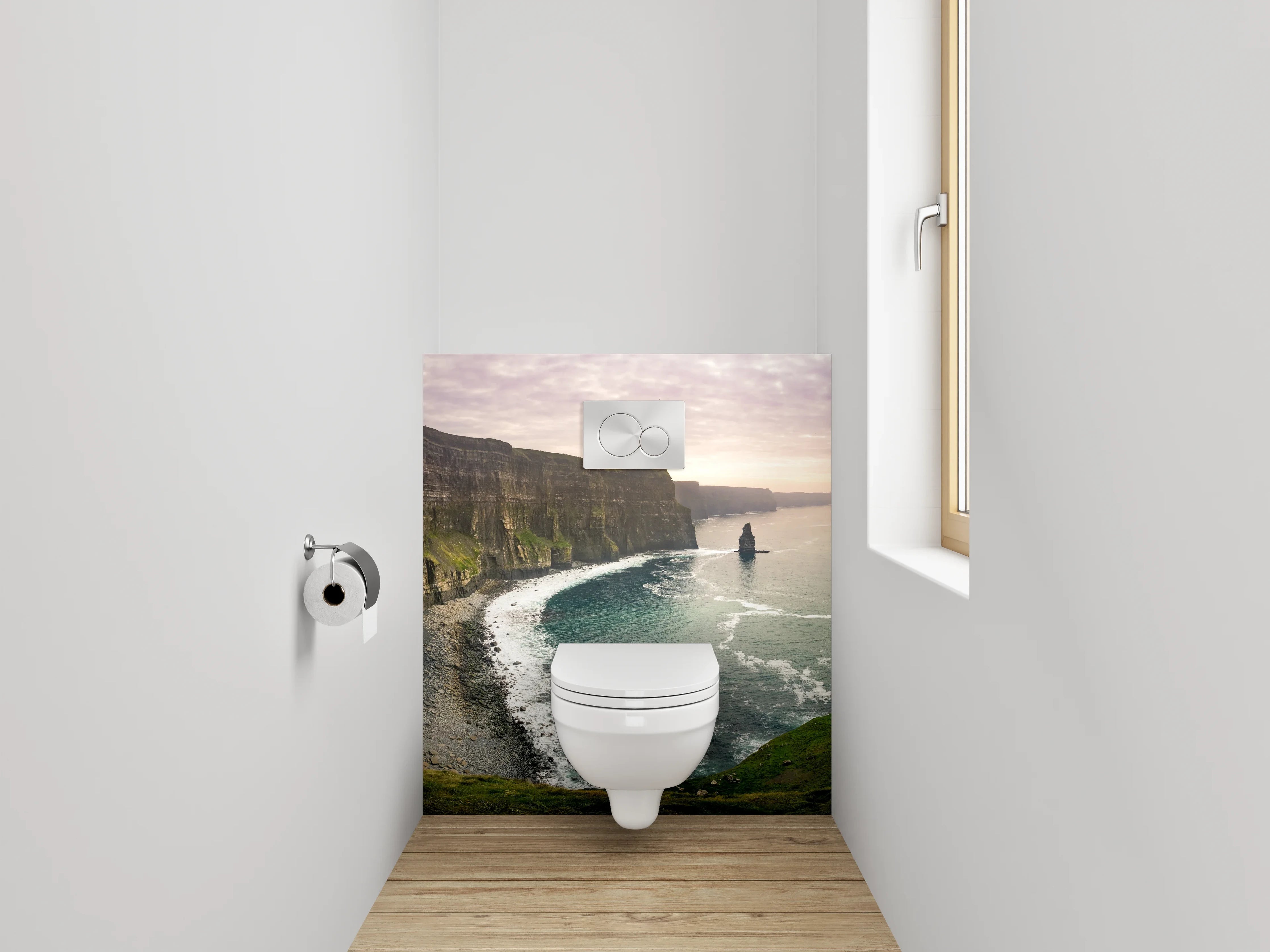 WC-Rückwand - Irlands Küstenpanorama Klippen Fototapete