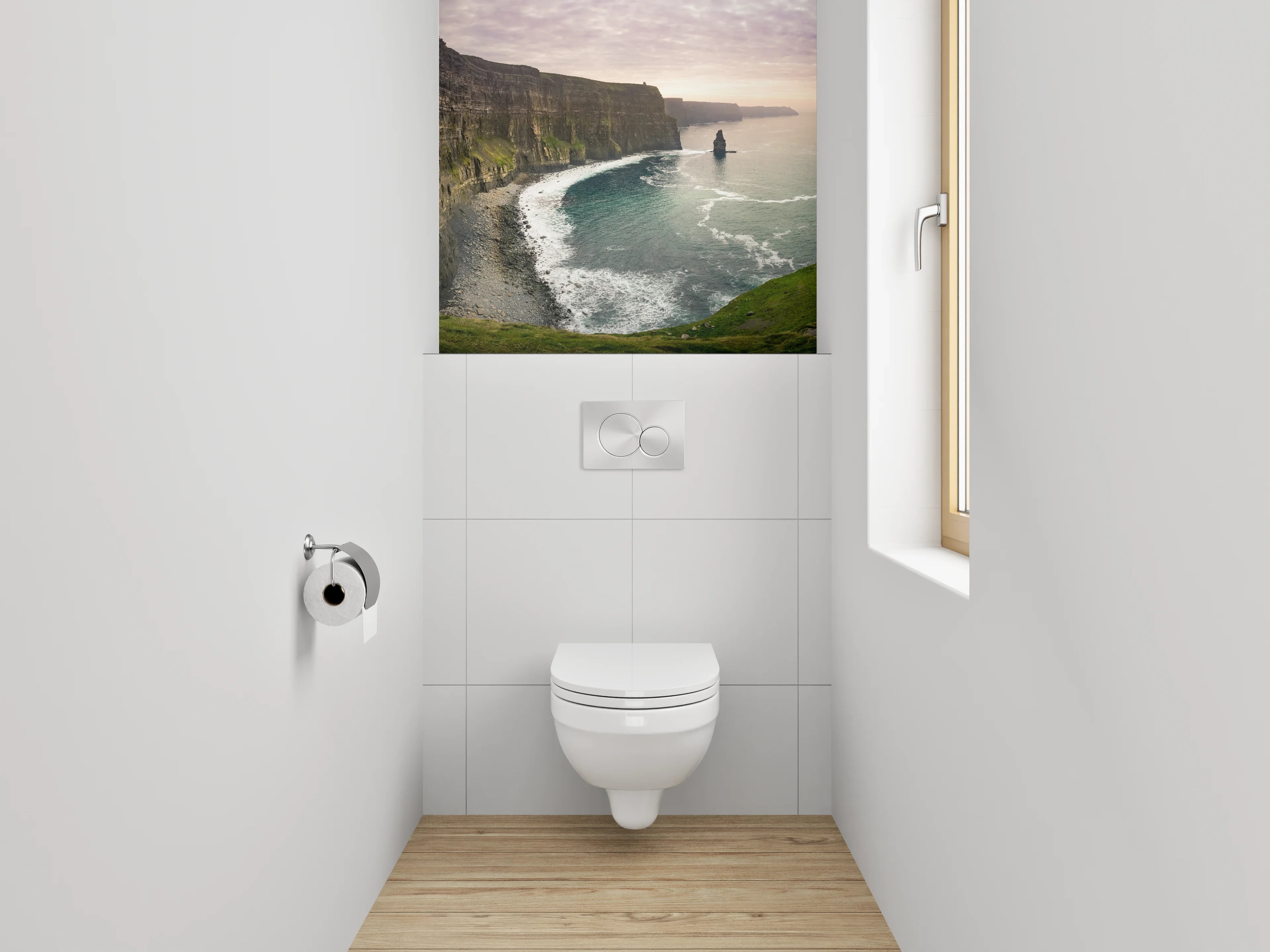 WC-Rückwand - Irlands Küstenpanorama Klippen Fototapete