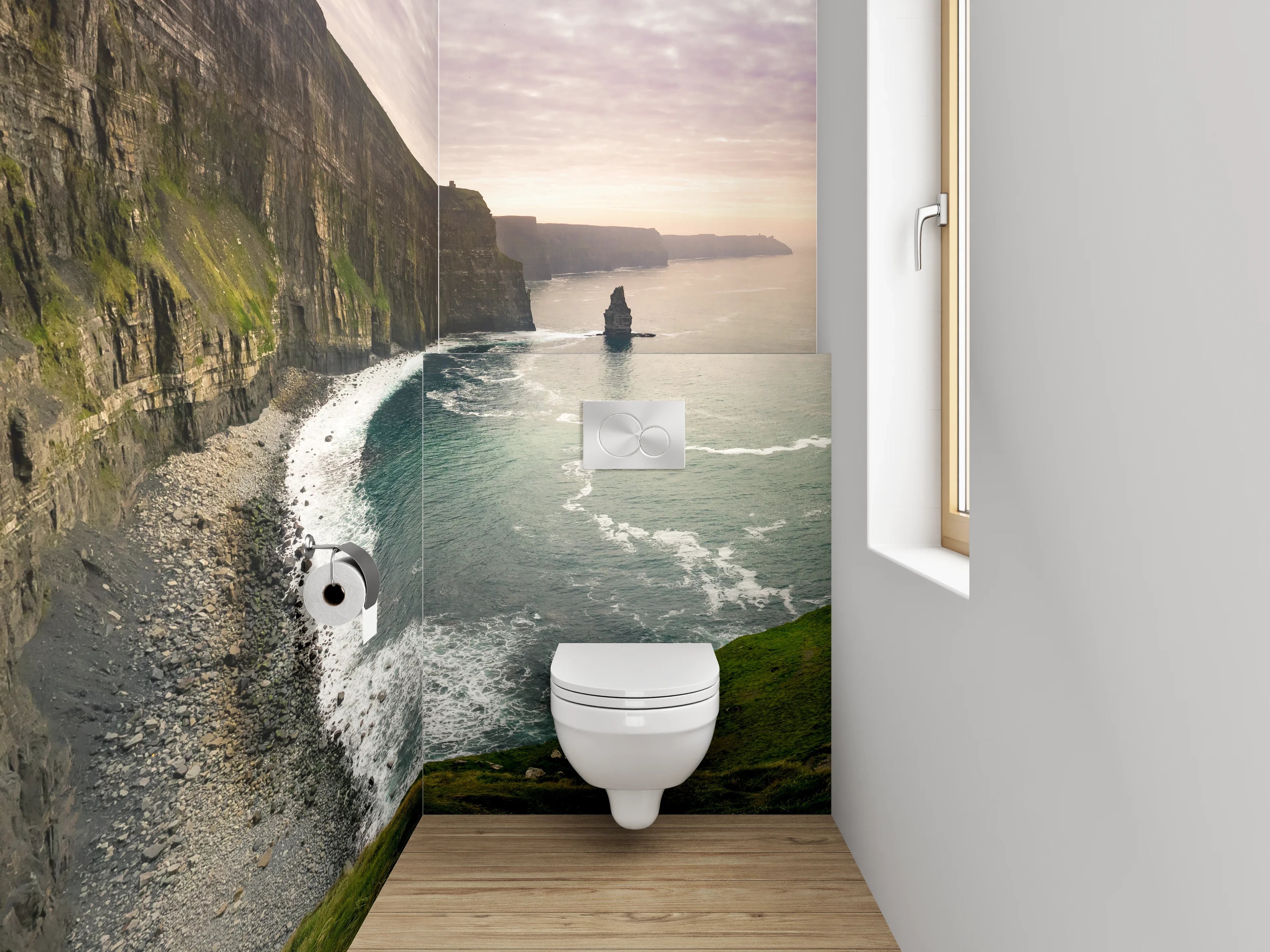 WC-Rückwand - Irlands Küstenpanorama Klippen Fototapete