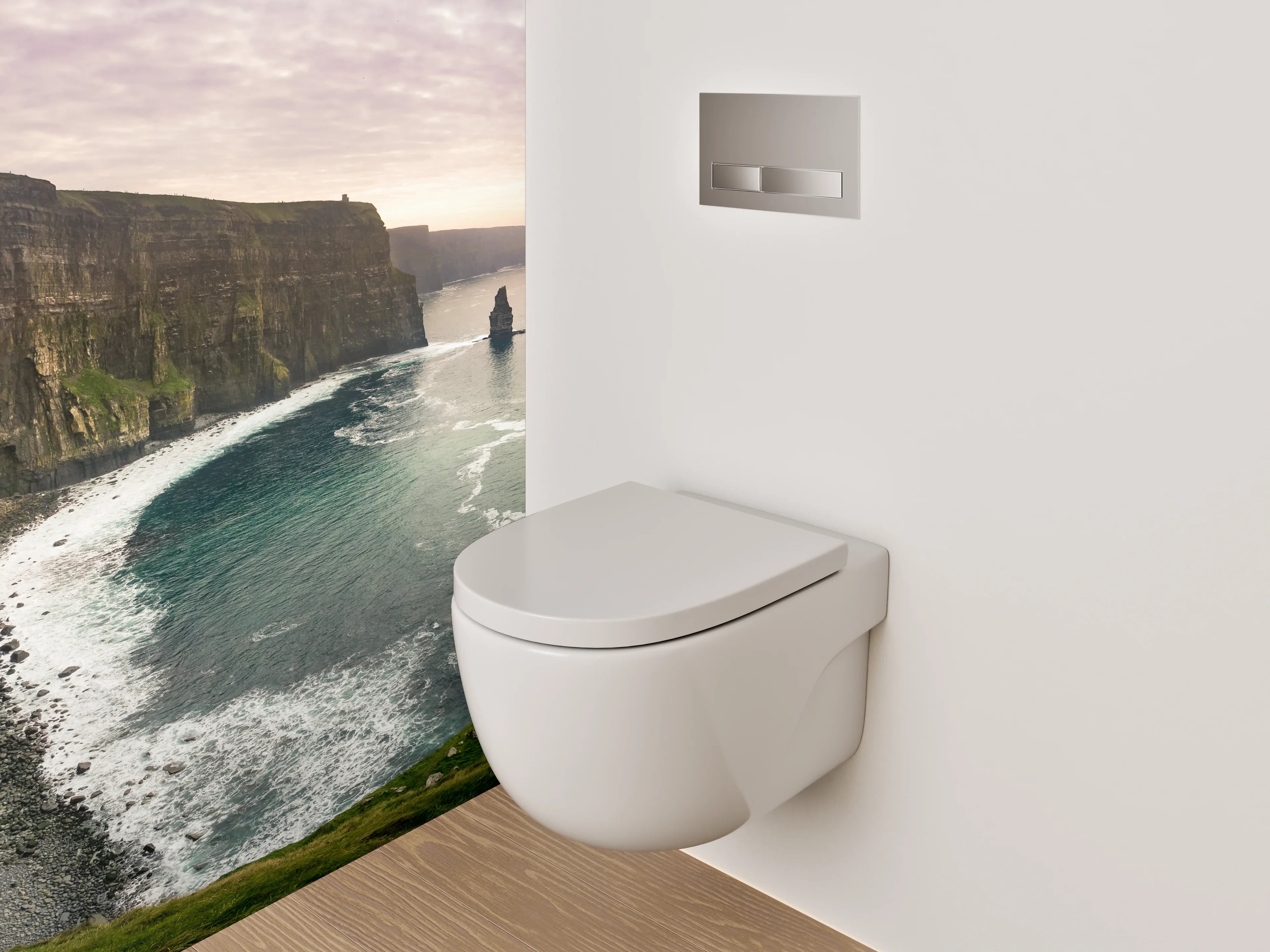 WC-Rückwand - Irlands Küstenpanorama Klippen Fototapete