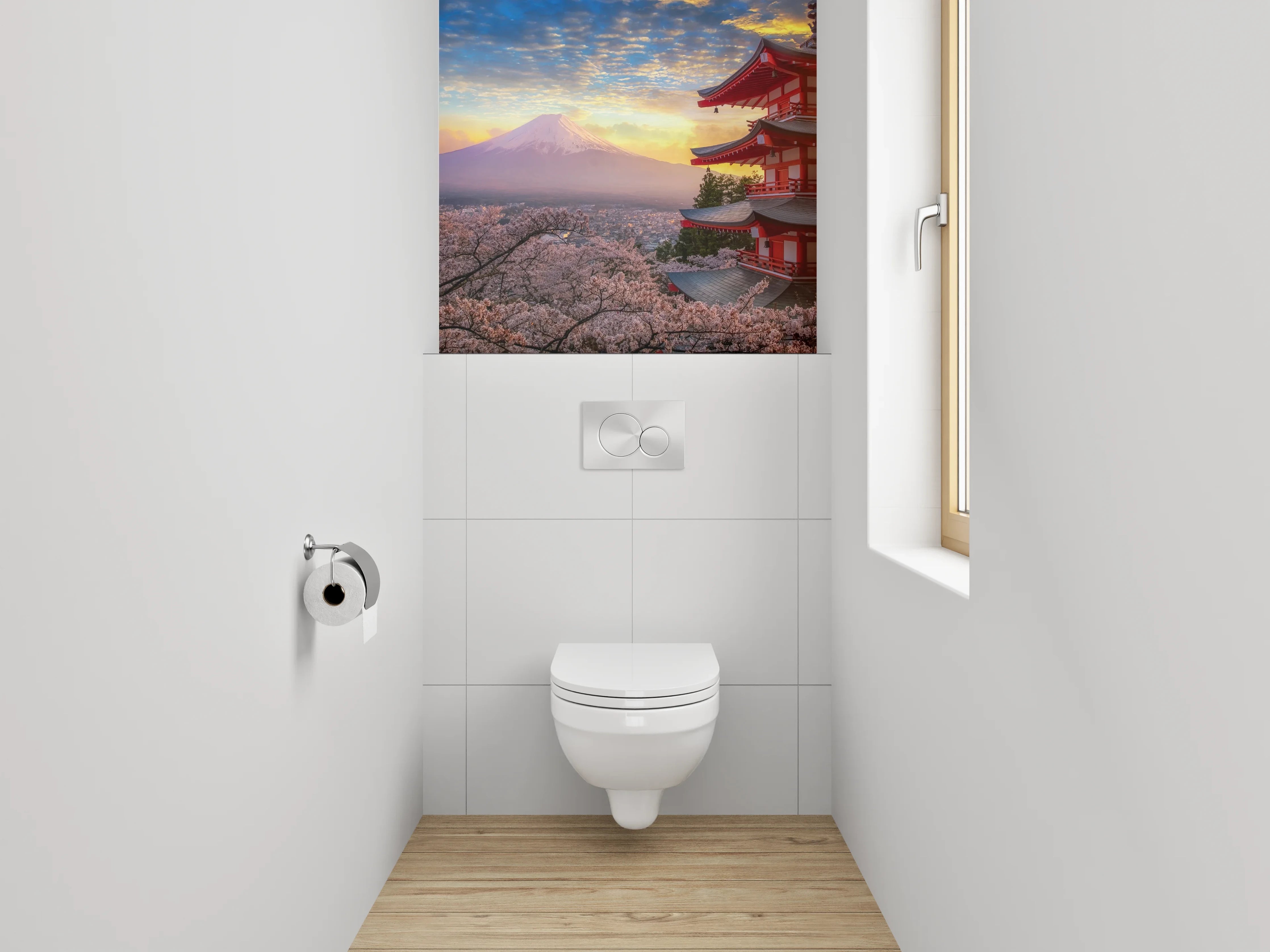 WC-Rückwand - Japanische Pagode am Fuji