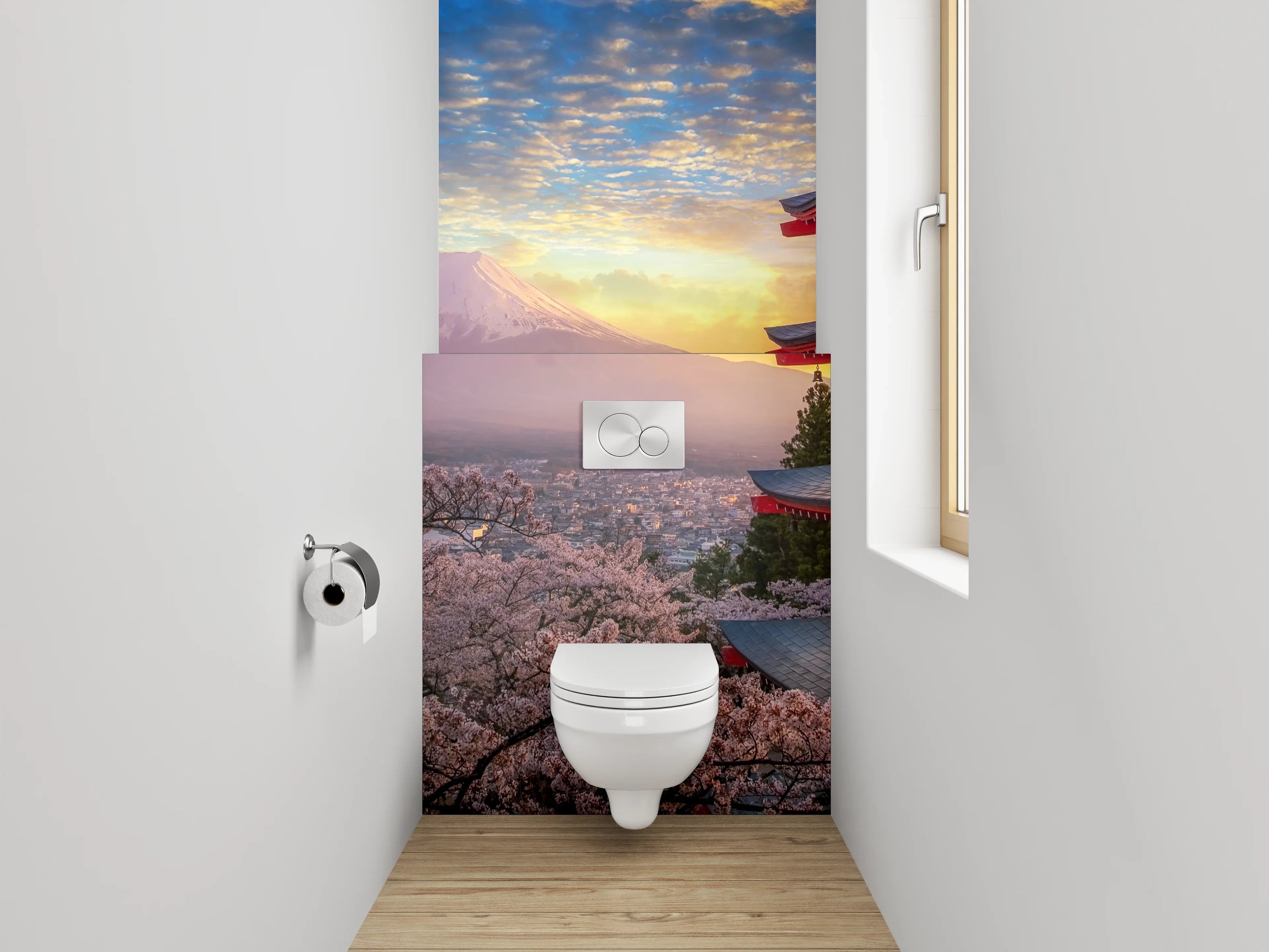 WC-Rückwand - Japanische Pagode am Fuji