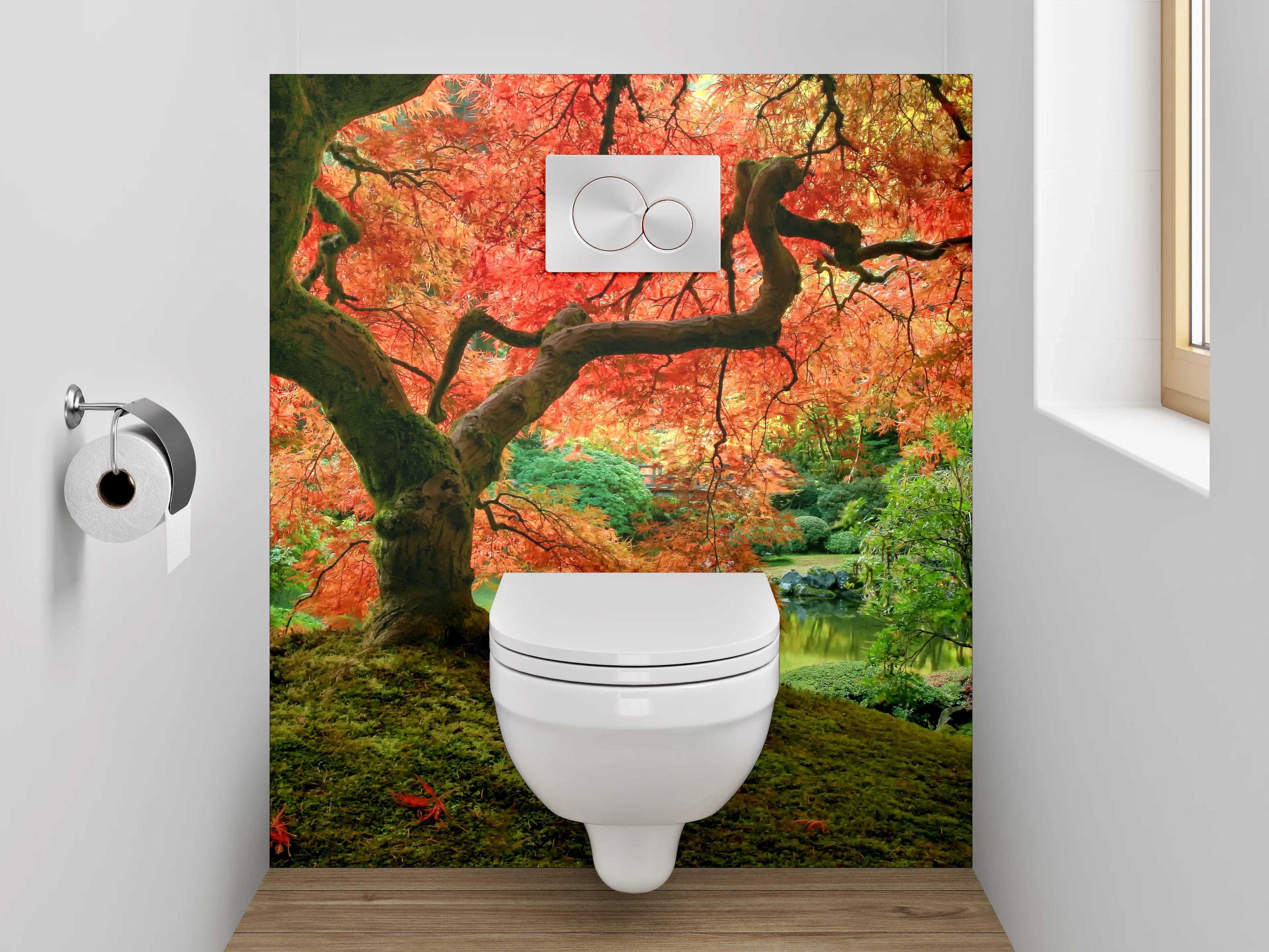 WC-Rückwand - Japanischer Ahorn im Herbstglanz