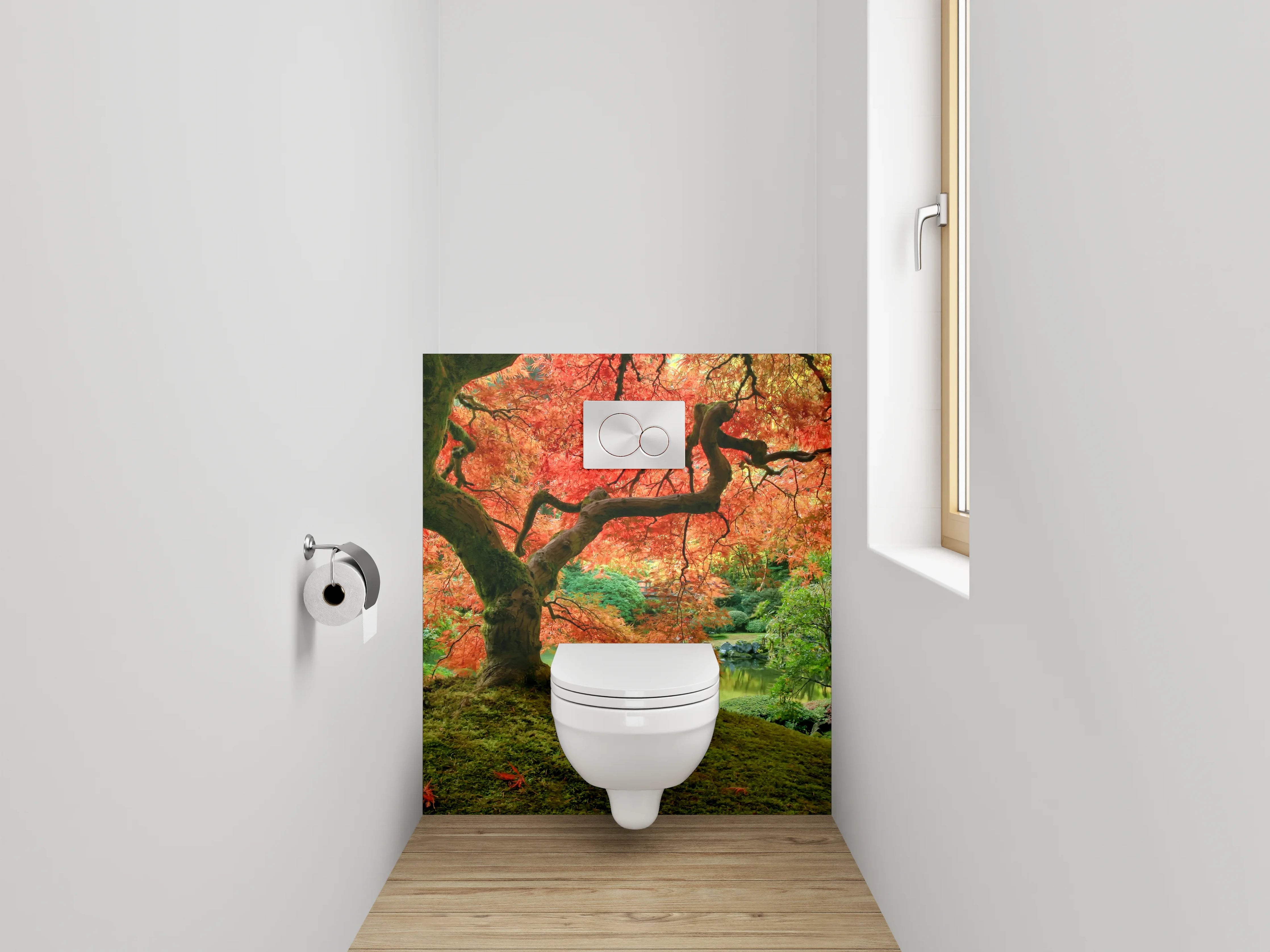WC-Rückwand - Japanischer Ahorn im Herbstglanz
