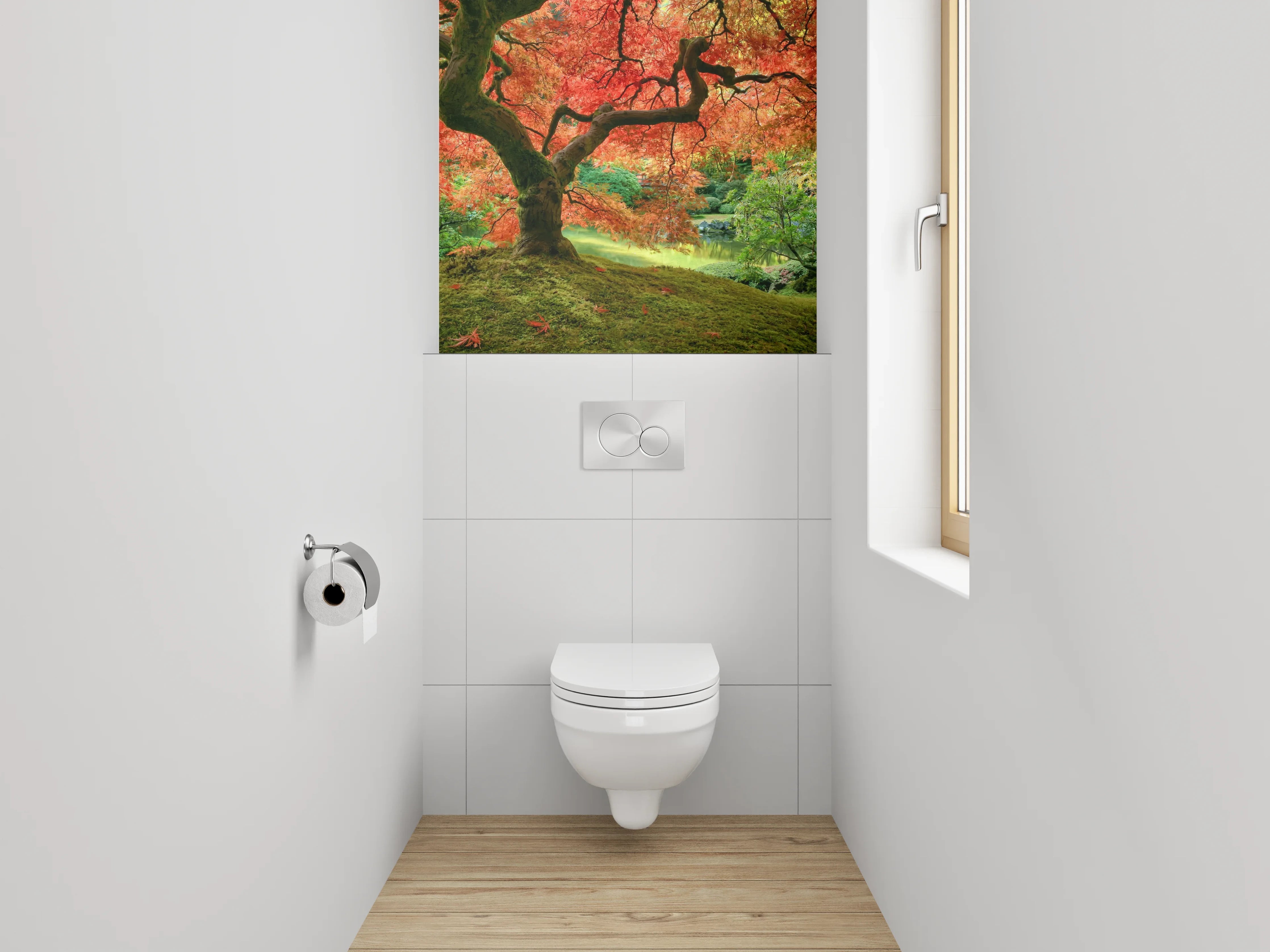 WC-Rückwand - Japanischer Ahorn im Herbstglanz