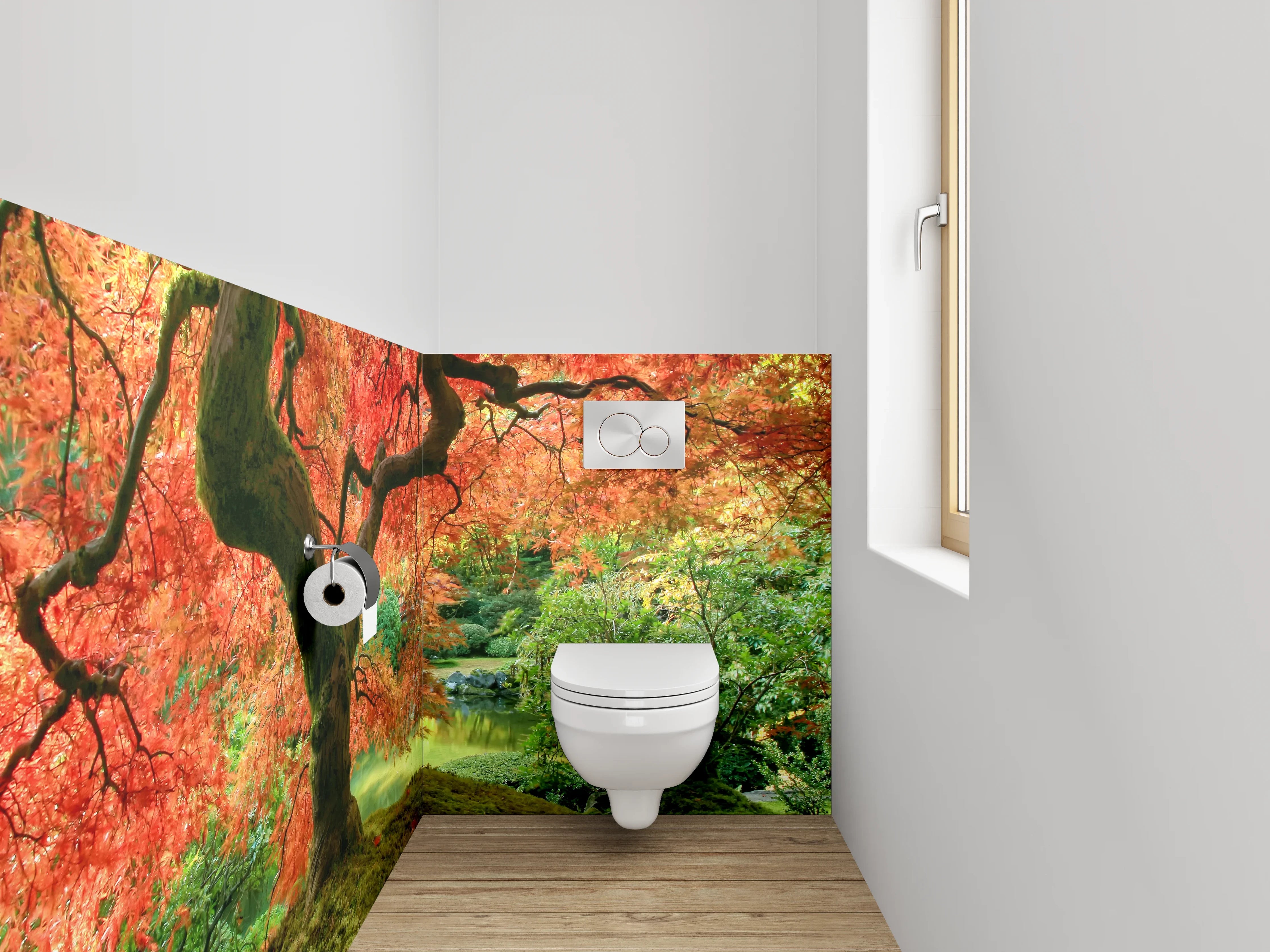 WC-Rückwand - Japanischer Ahorn im Herbstglanz