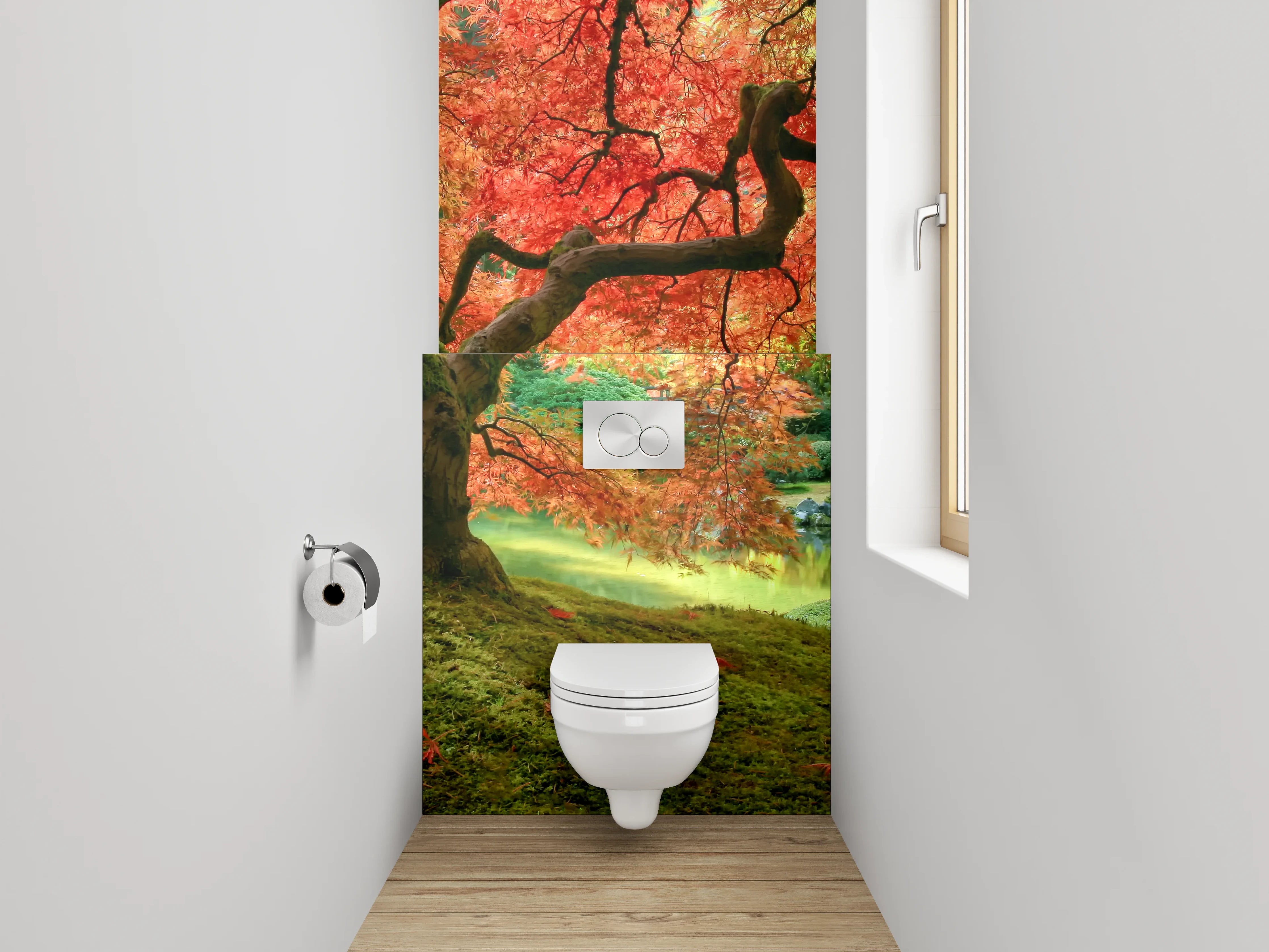 WC-Rückwand - Japanischer Ahorn im Herbstglanz