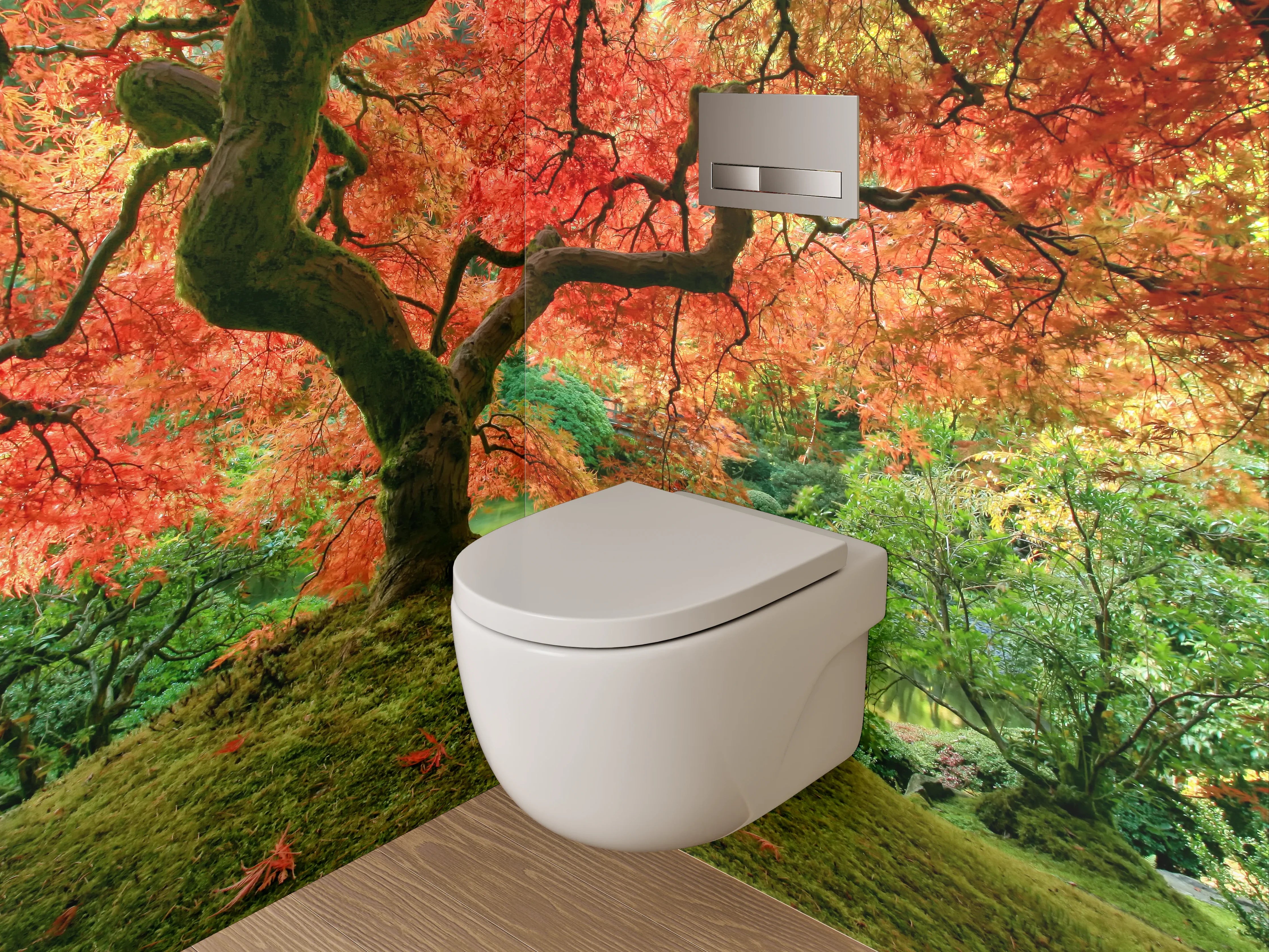 WC-Rückwand - Japanischer Ahorn im Herbstglanz