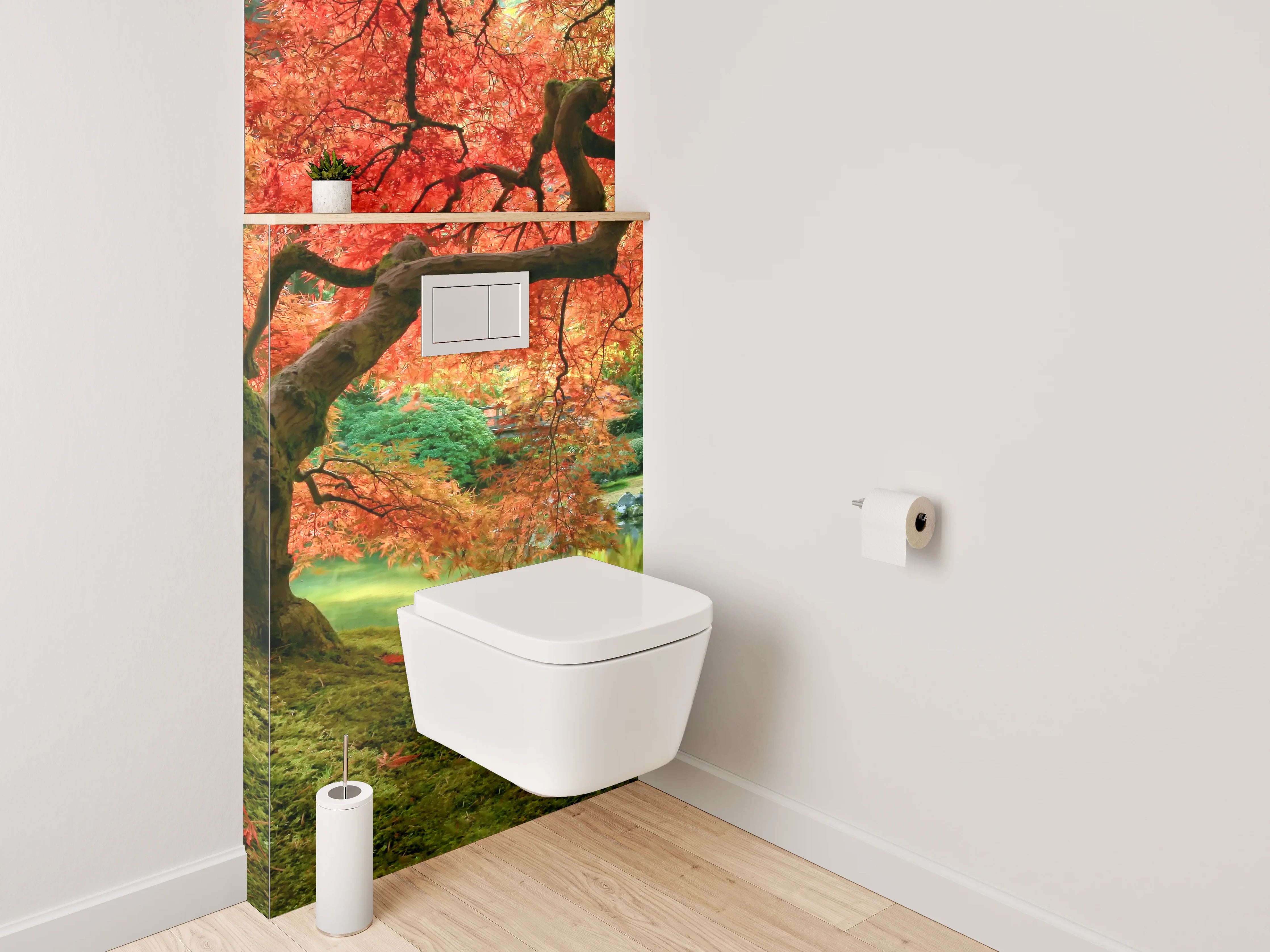 WC-Rückwand - Japanischer Ahorn im Herbstglanz
