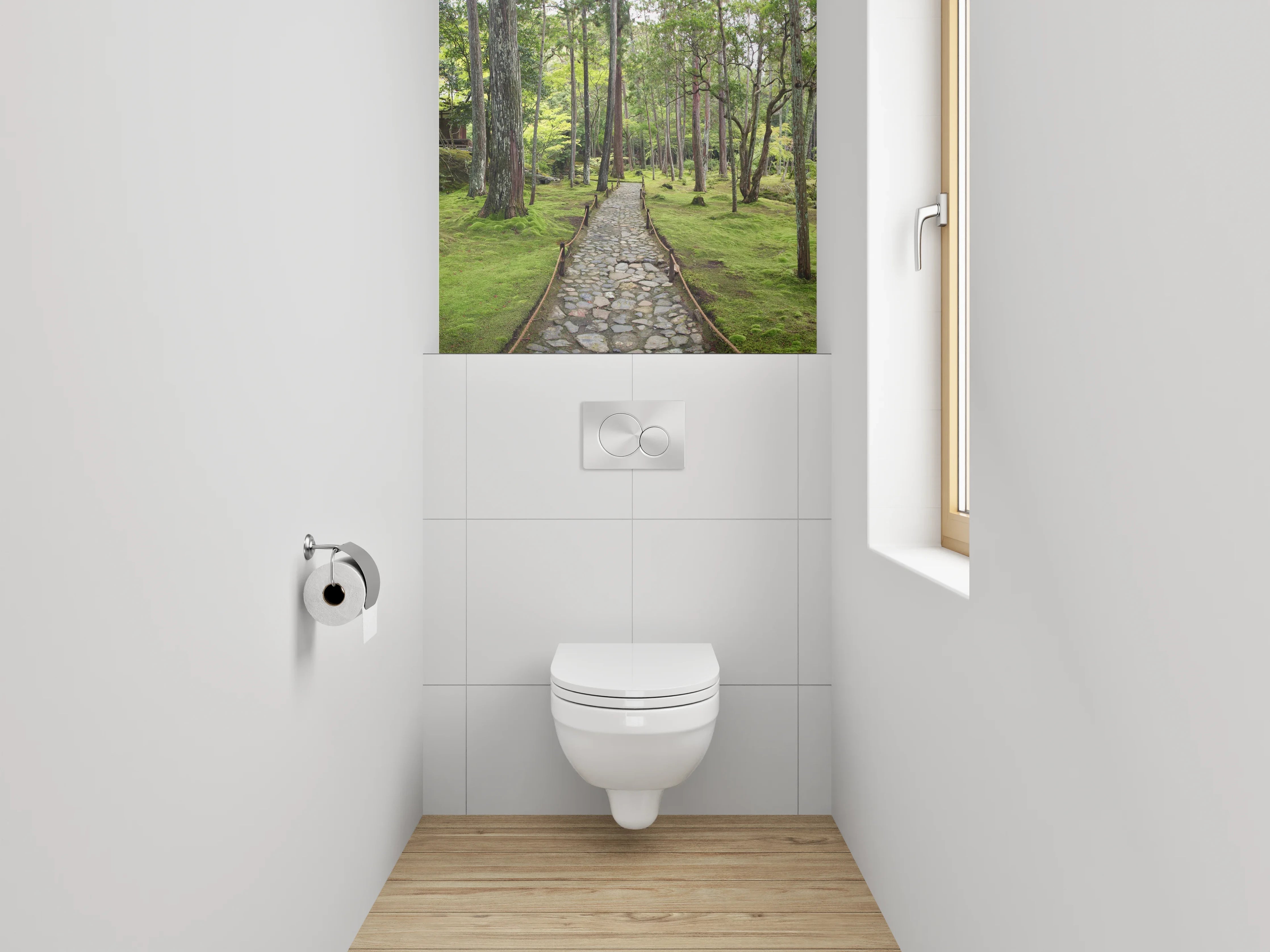 WC-Rückwand - Japanischer Zen-Garten Waldweg Panorama