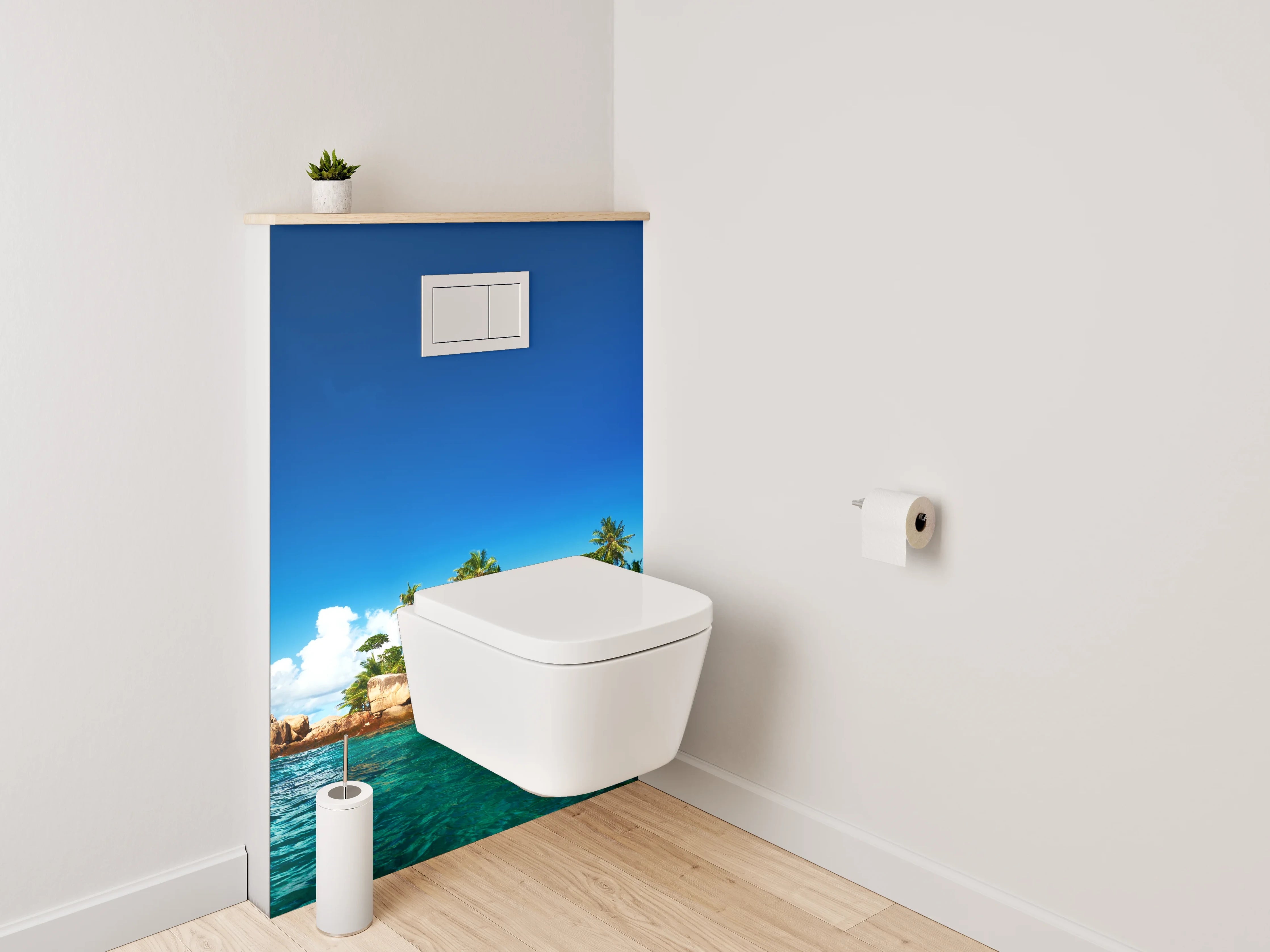 WC-Rückwand - Karibik Insel Paradies – Palmen & Meer
