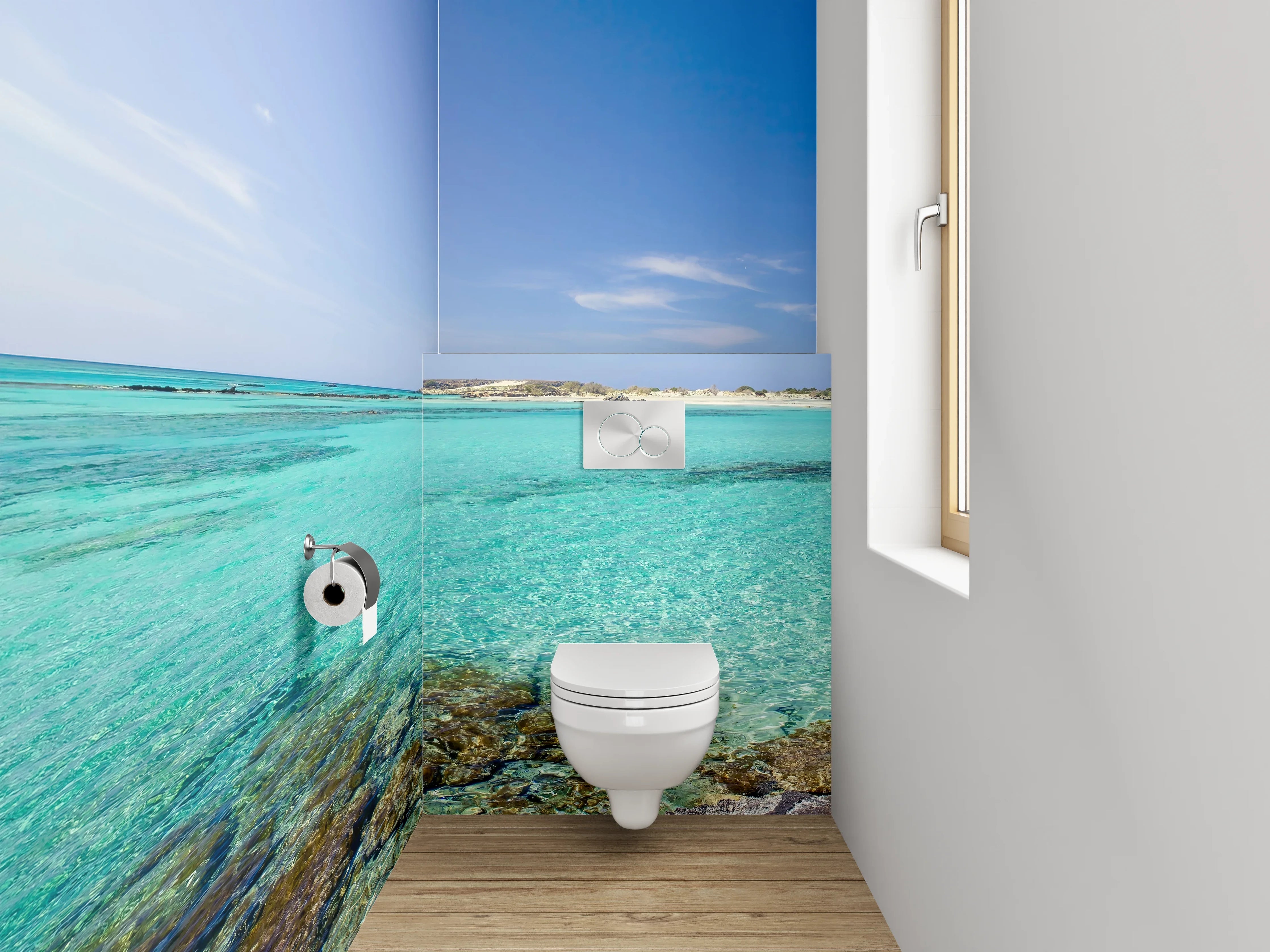 WC-Rückwand - Karibischer Traumstrand Panorama