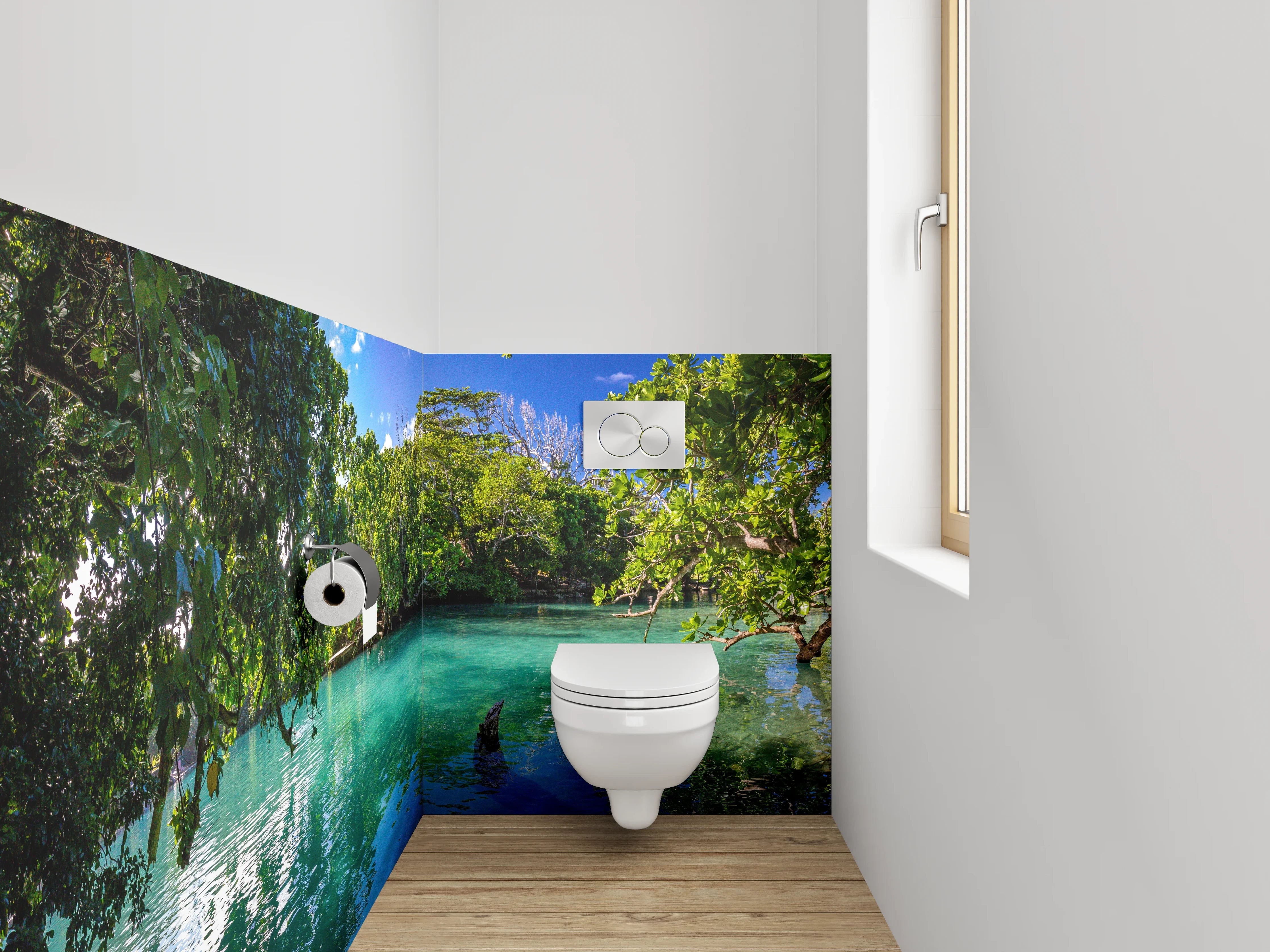 WC-Rückwand - Karibisches Dschungelparadies am Wasser