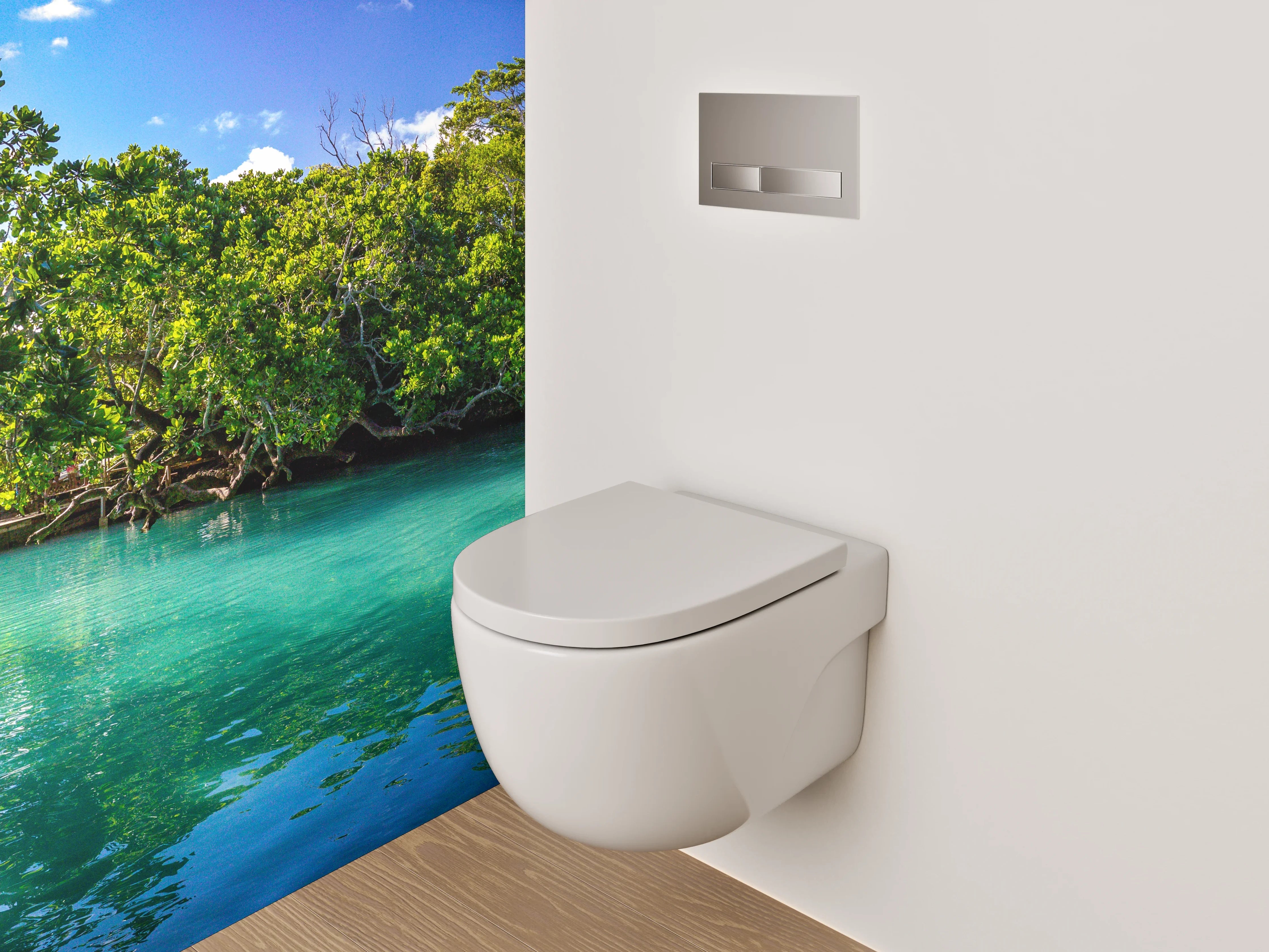 WC-Rückwand - Karibisches Dschungelparadies am Wasser