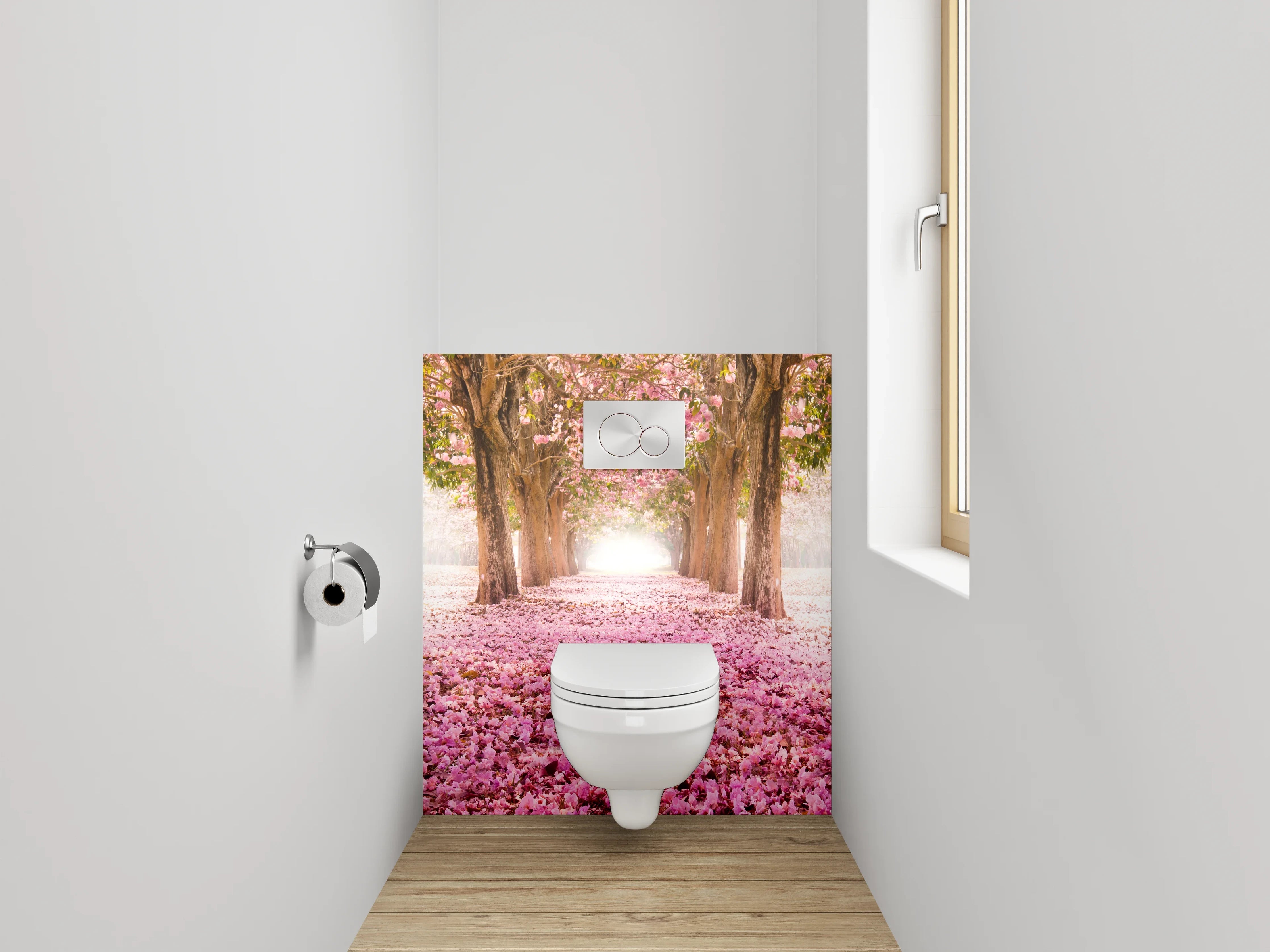 WC-Rückwand - Kirschblüten-Allee Frühling Naturfotografie