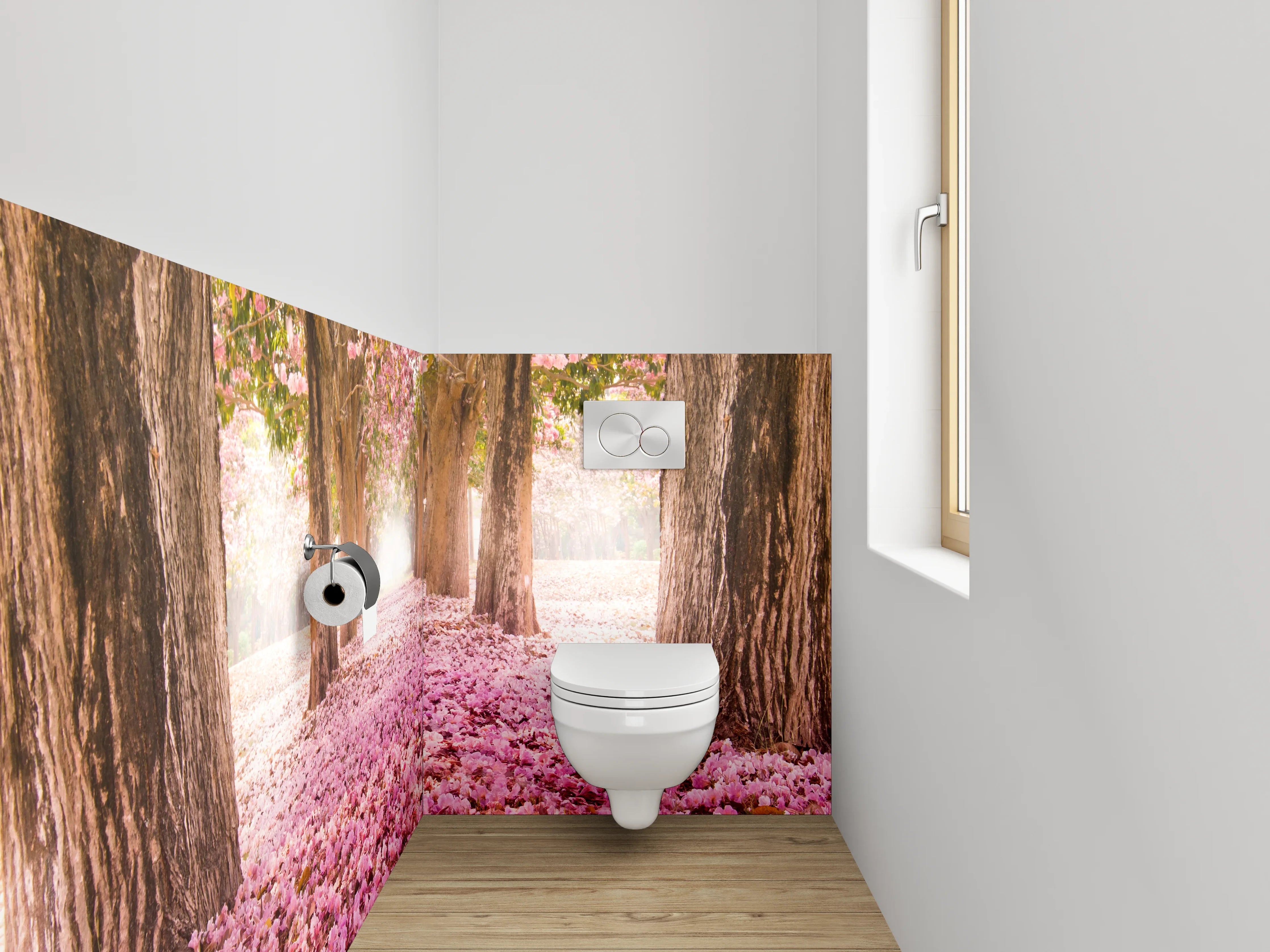 WC-Rückwand - Kirschblüten-Allee Frühling Naturfotografie