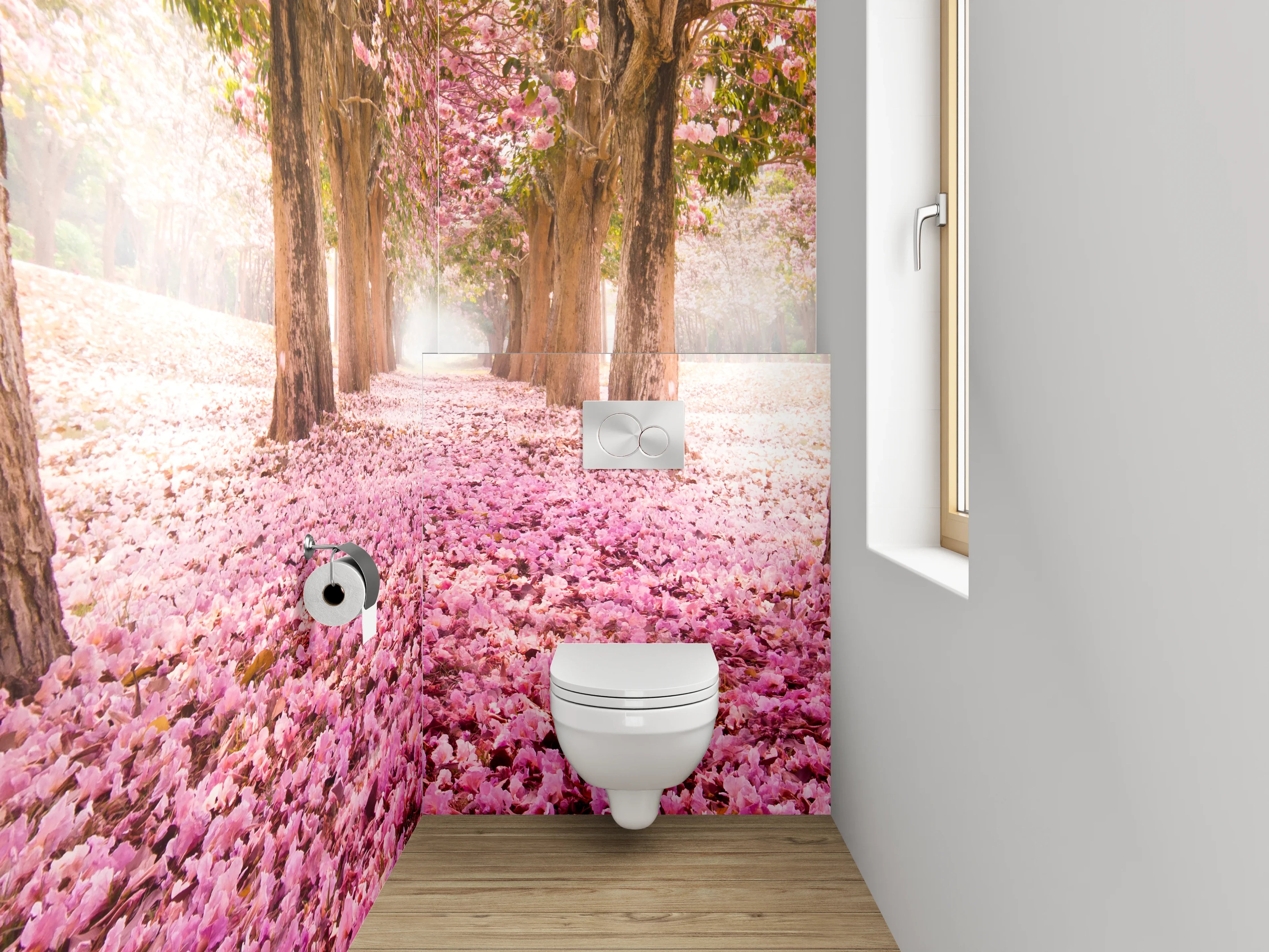 WC-Rückwand - Kirschblüten-Allee Frühling Naturfotografie