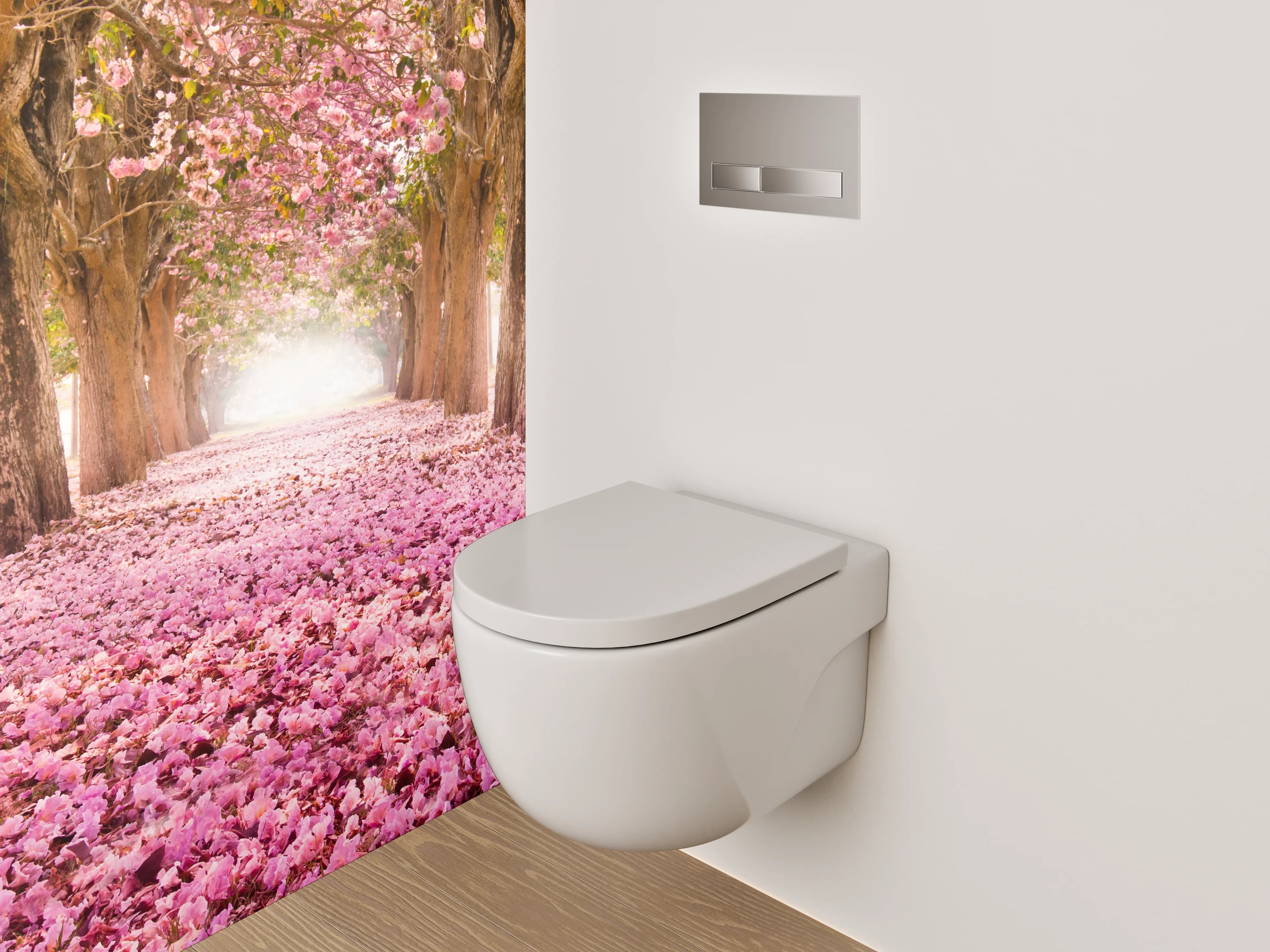 WC-Rückwand - Kirschblüten-Allee Frühling Naturfotografie
