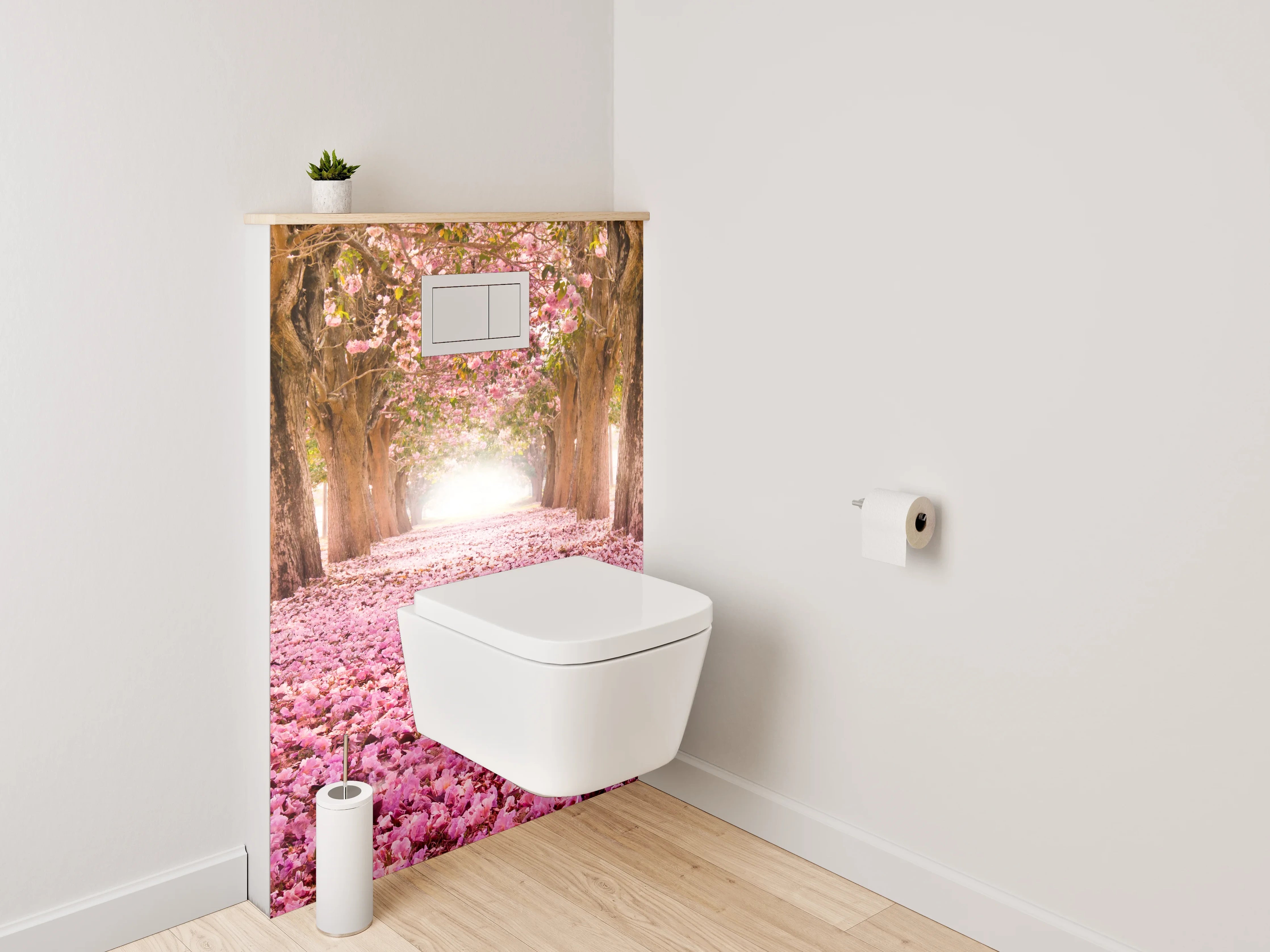 WC-Rückwand - Kirschblüten-Allee Frühling Naturfotografie