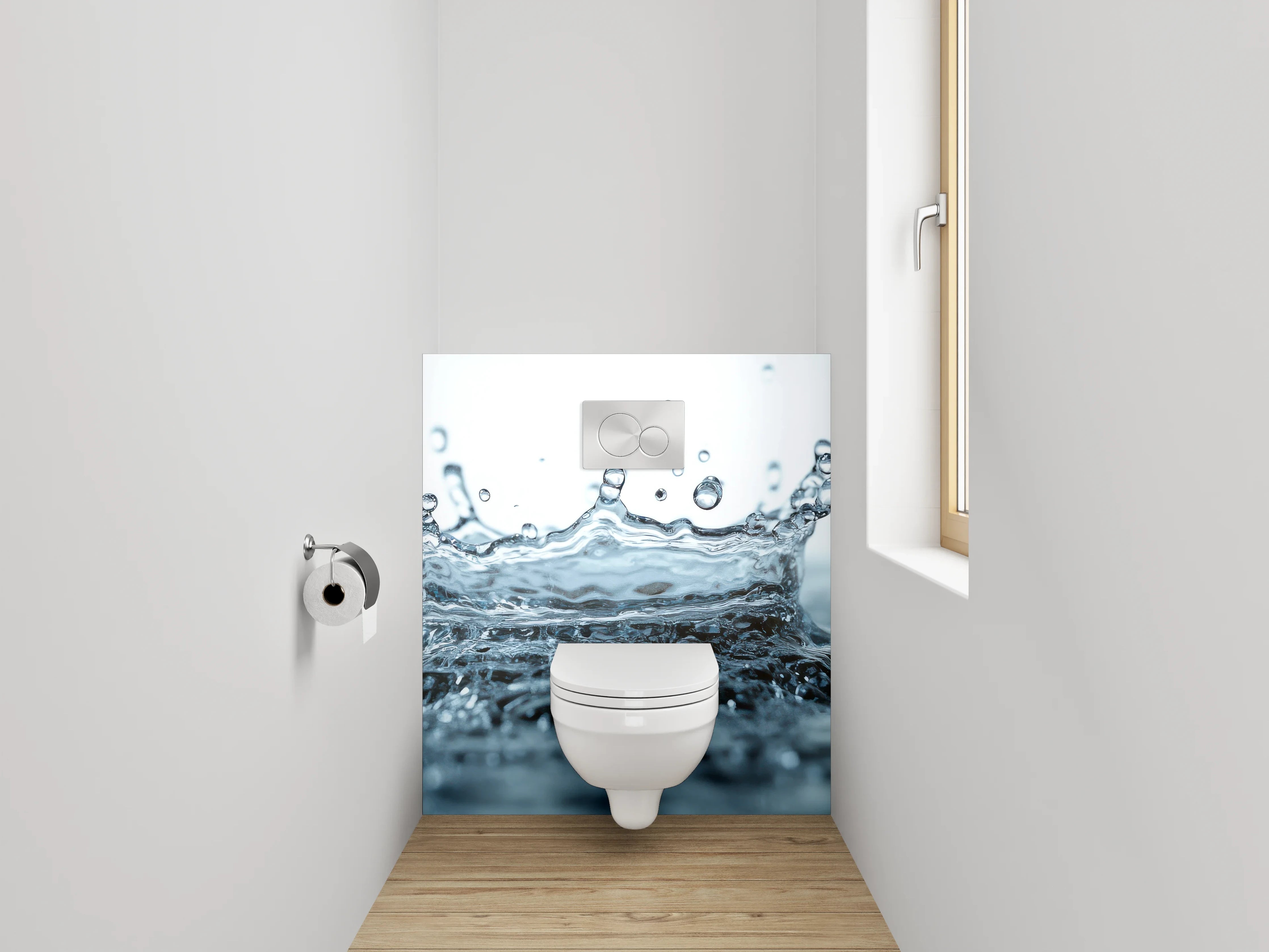 WC-Rückwand - Klares Wassertropfen-Foto