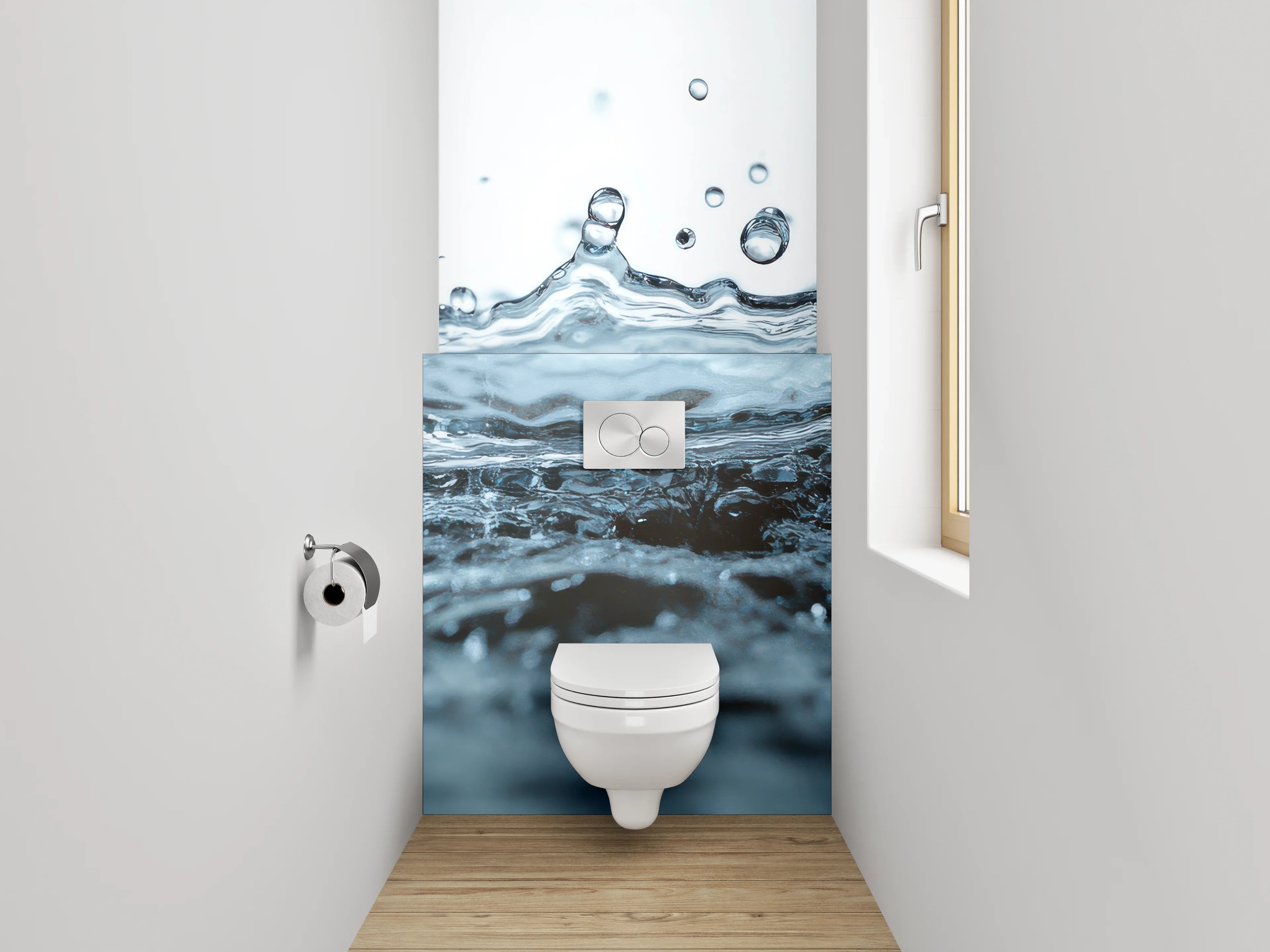 WC-Rückwand - Klares Wassertropfen-Foto