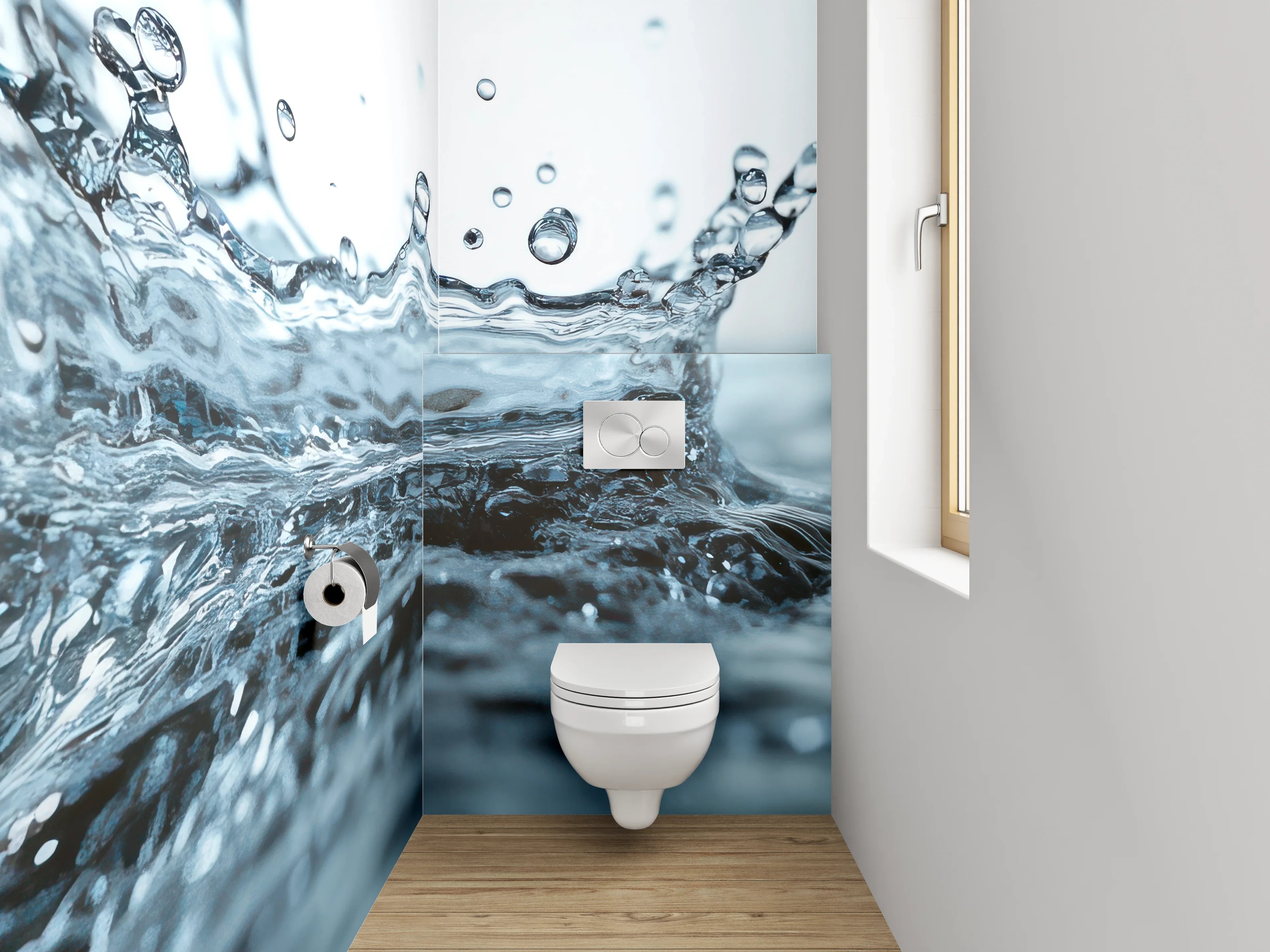 WC-Rückwand - Klares Wassertropfen-Foto