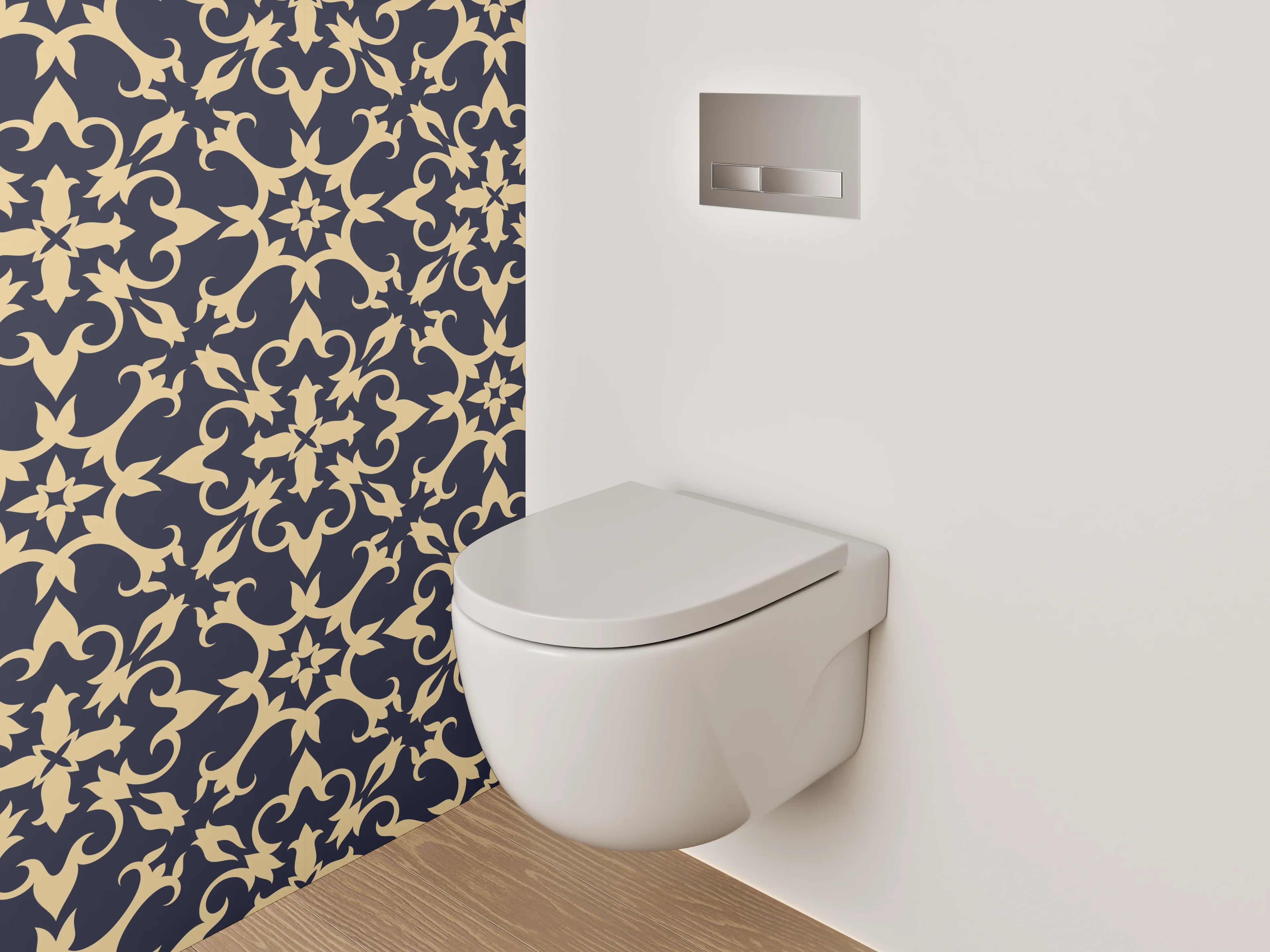 WC-Rückwand - Klassisches florales Retro-Muster