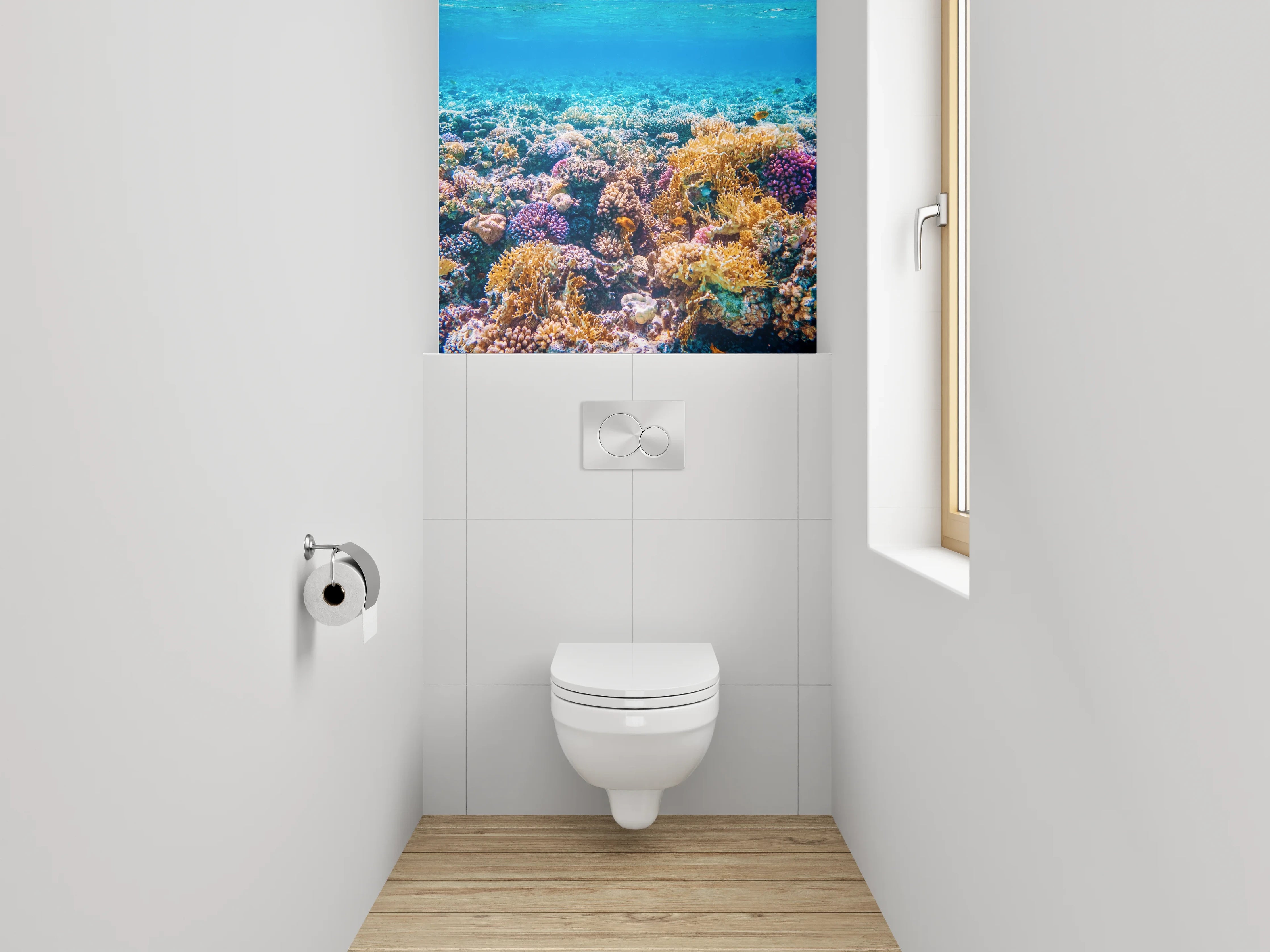 WC-Rückwand - Korallenriff Unterwasser Fotokunst
