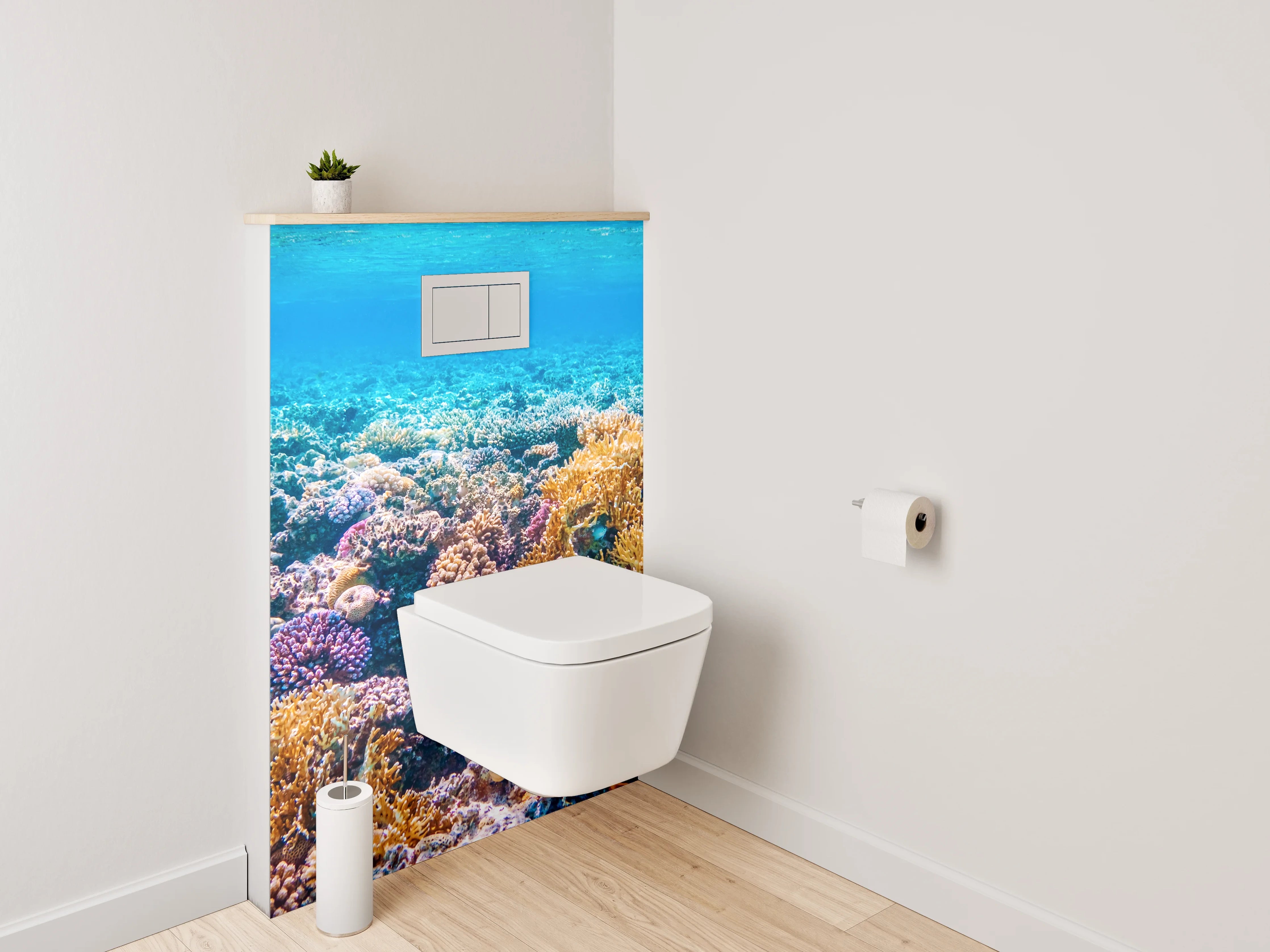 WC-Rückwand - Korallenriff Unterwasser Fotokunst