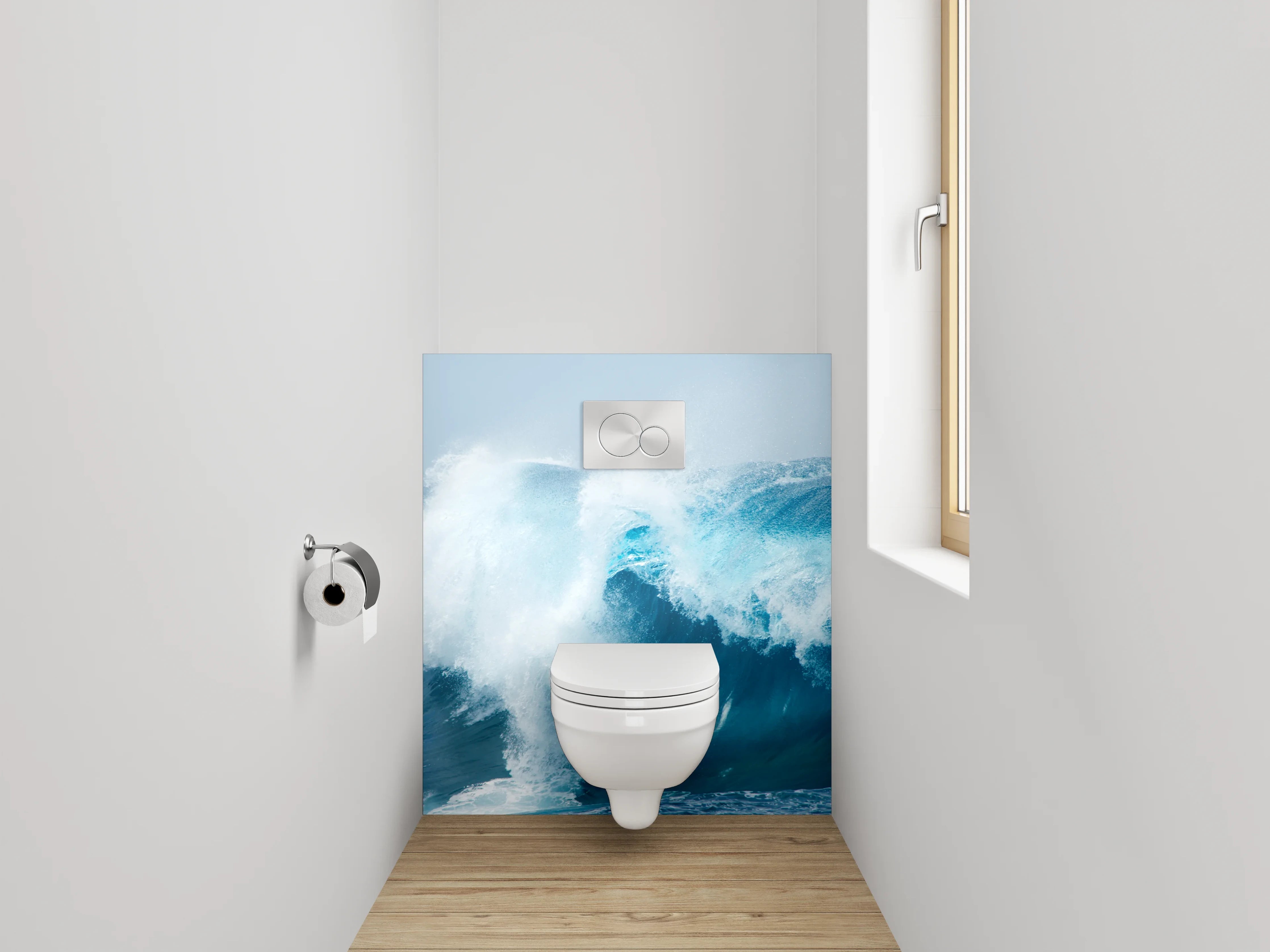 WC-Rückwand - Kraftvolle Ozeanwelle