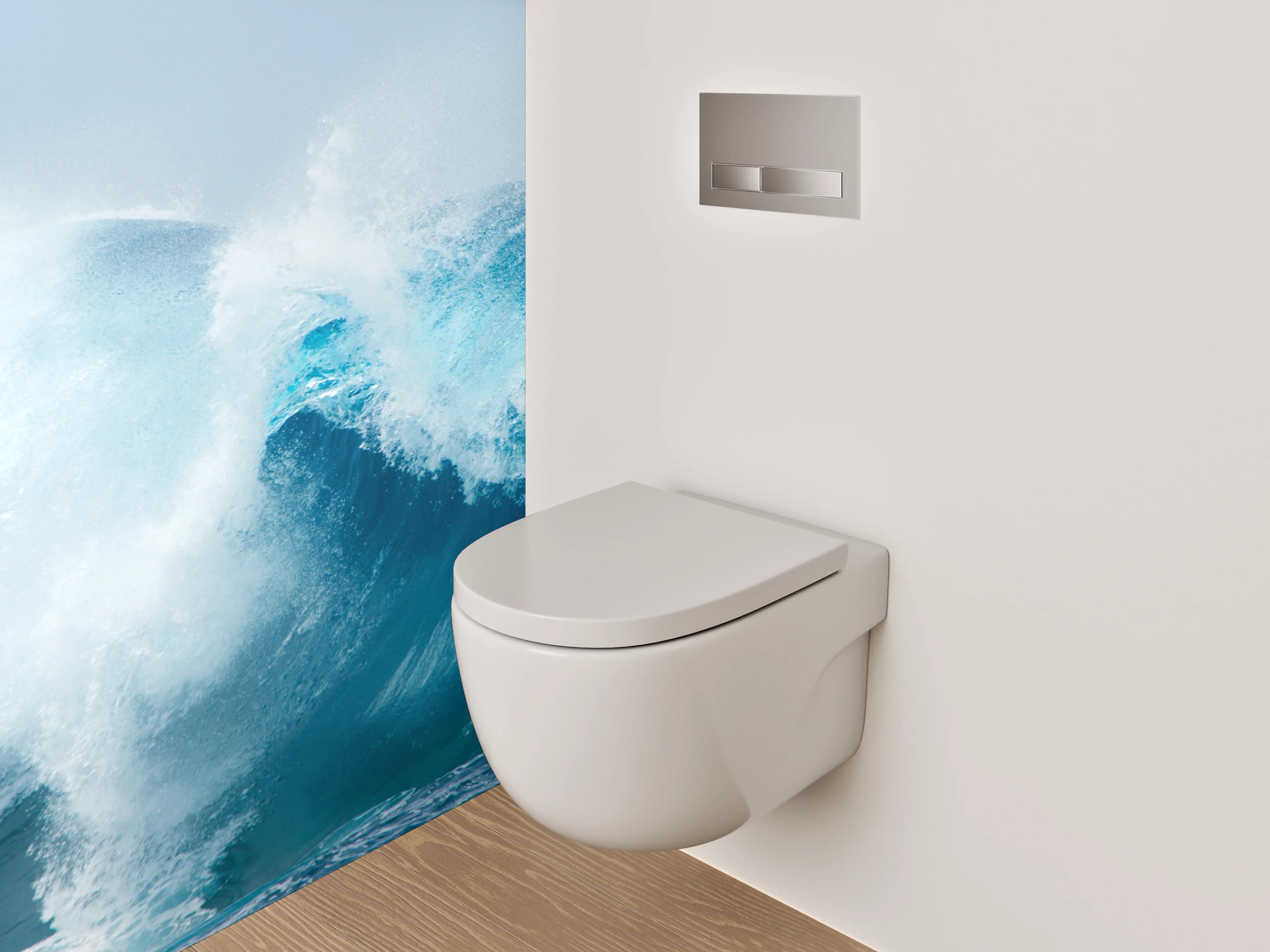 WC-Rückwand - Kraftvolle Ozeanwelle