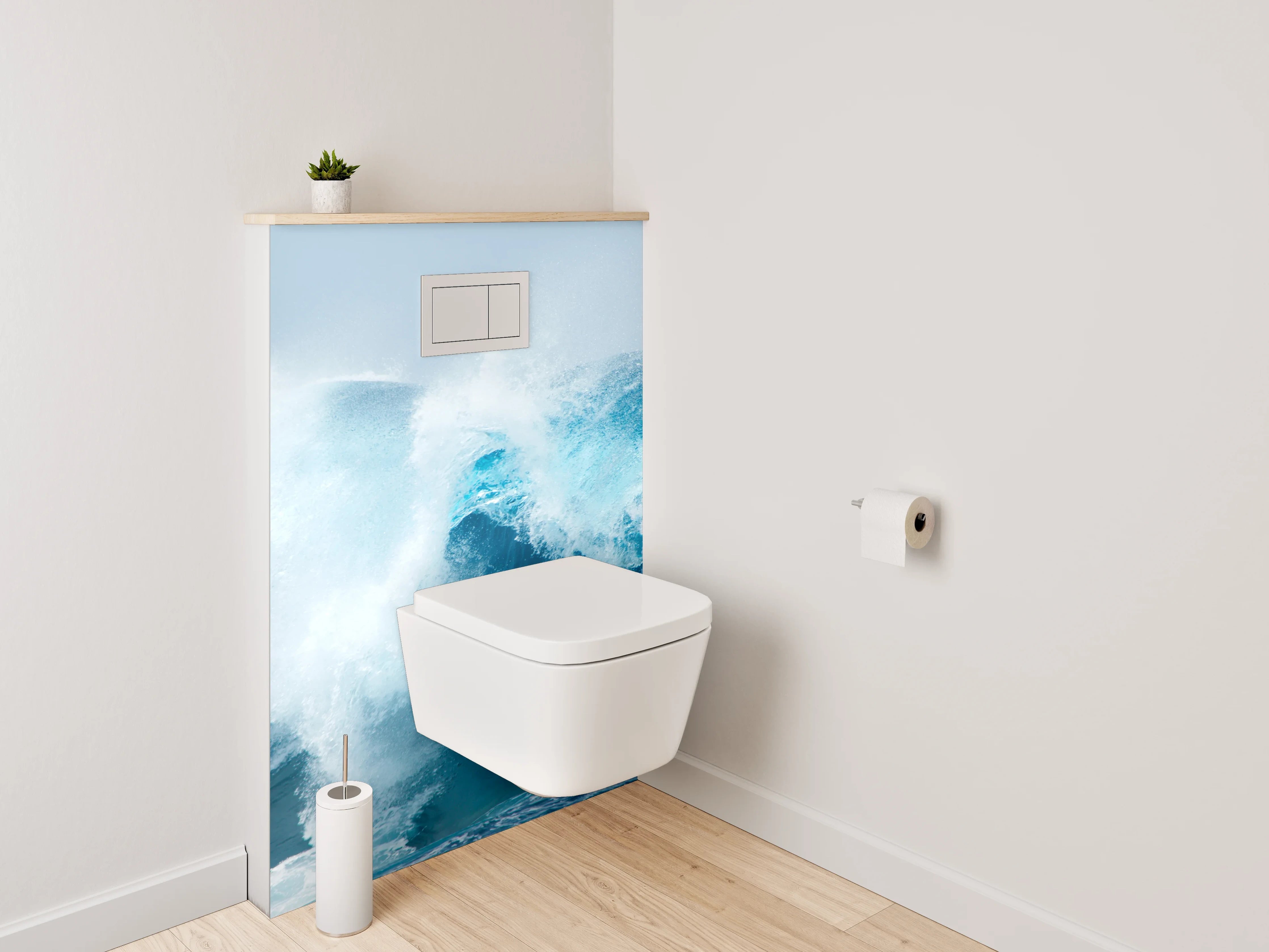 WC-Rückwand - Kraftvolle Ozeanwelle