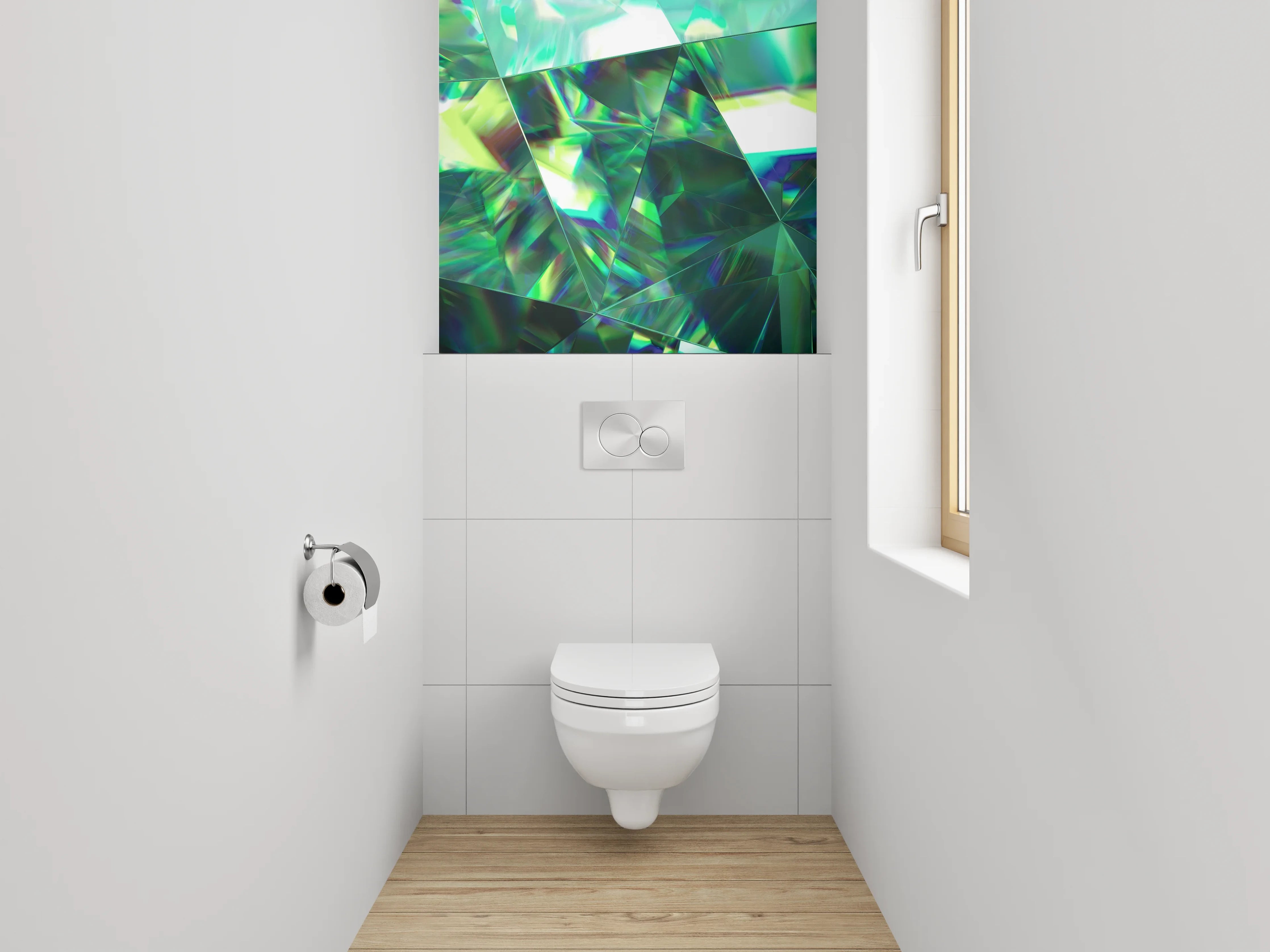 WC-Rückwand - Kristallgrün Abstrakt Edelsteinoptik
