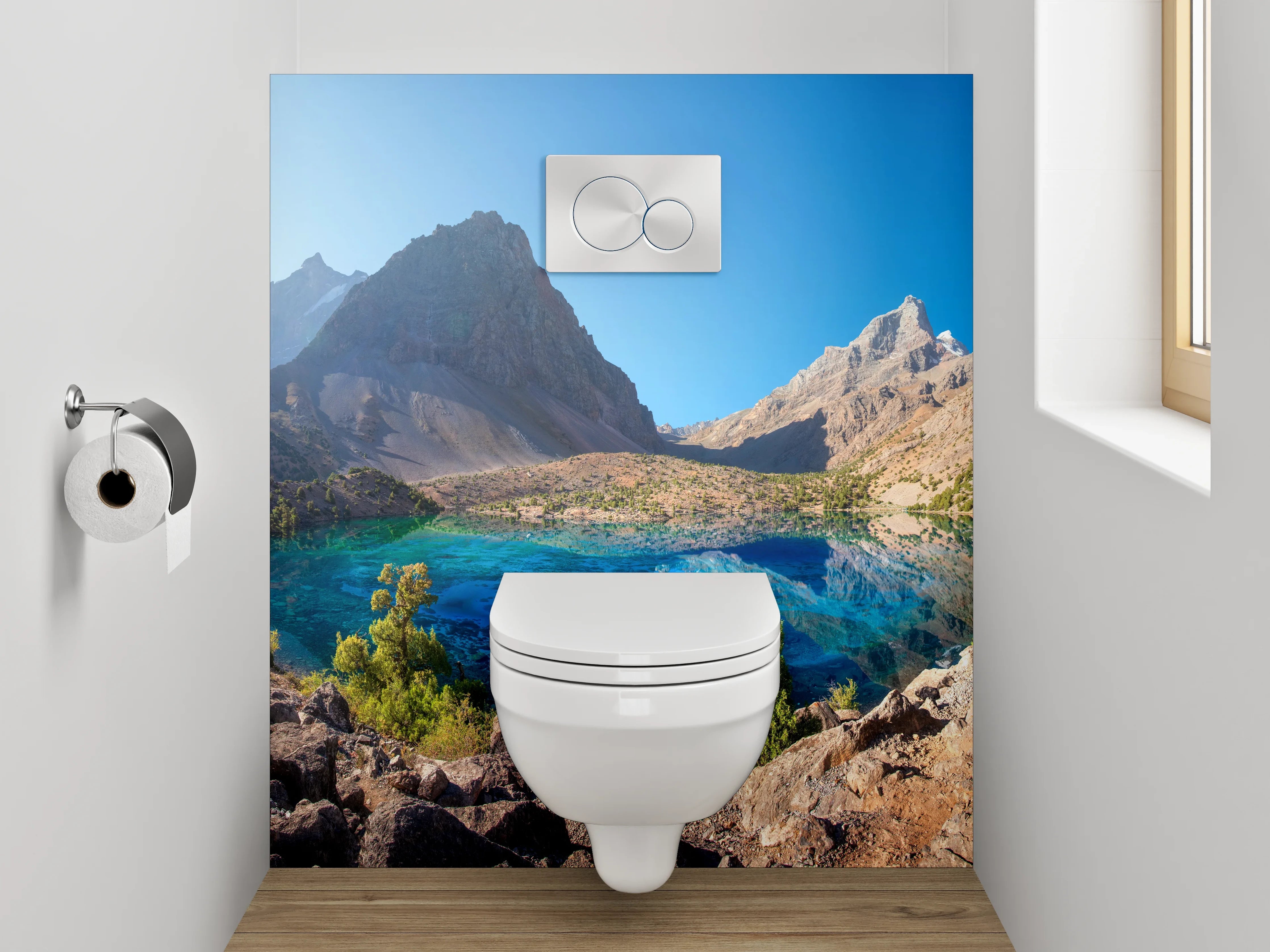 WC-Rückwand - Kristallklarer Bergsee Panorama